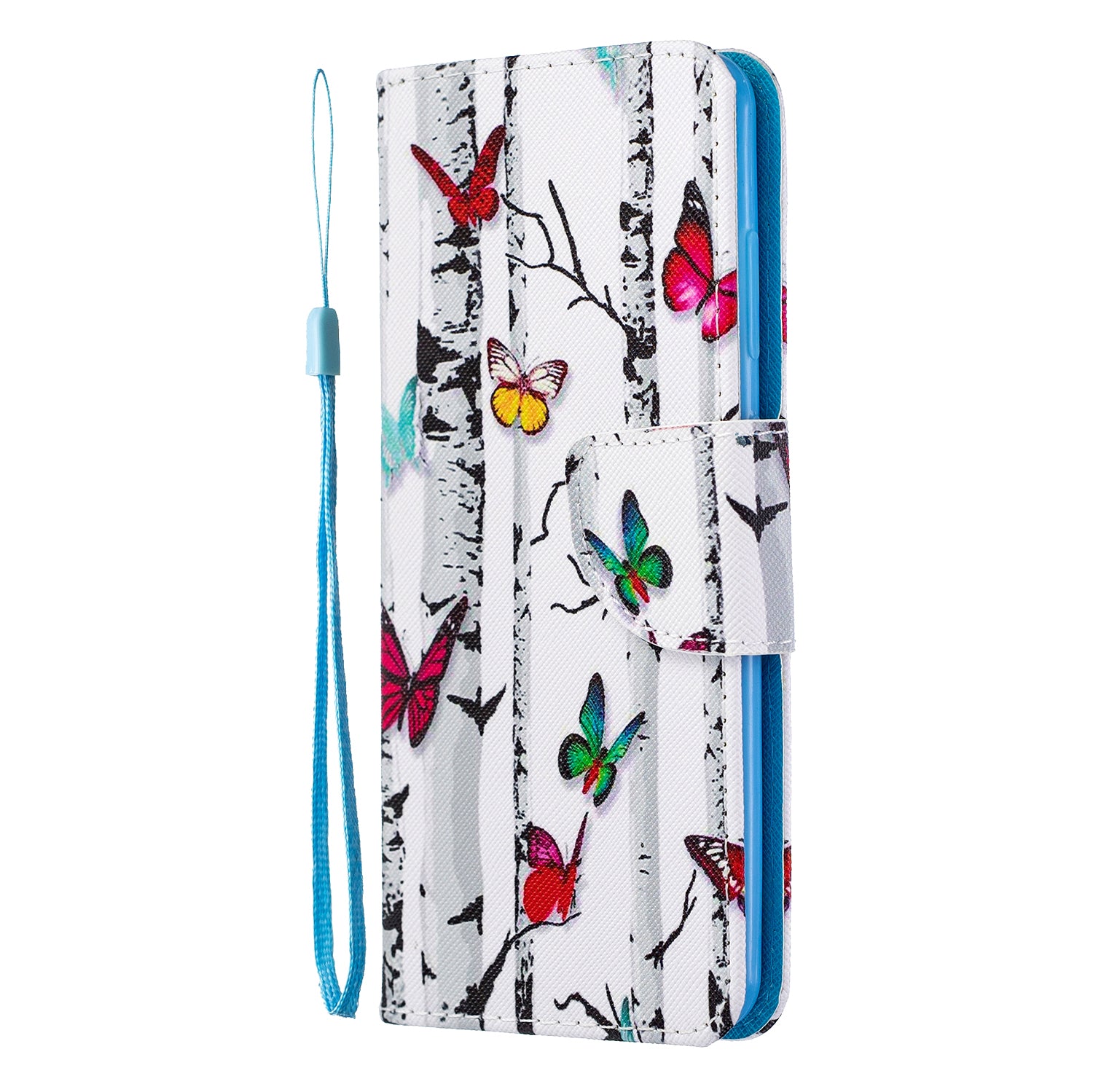 Pattern Printing Cross Texture Wallet Leather Stand Case for Samsung Galaxy S20 4G/S20 5G - Colorful Butterflies