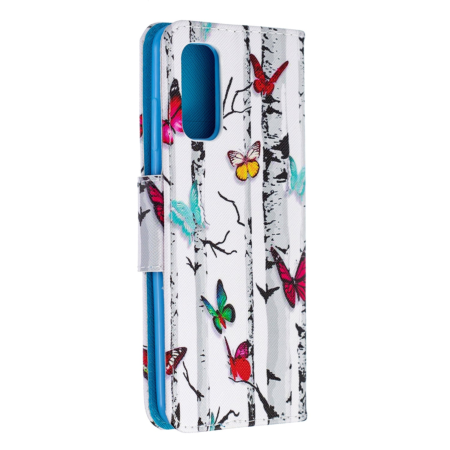 Pattern Printing Cross Texture Wallet Leather Stand Case for Samsung Galaxy S20 4G/S20 5G - Colorful Butterflies