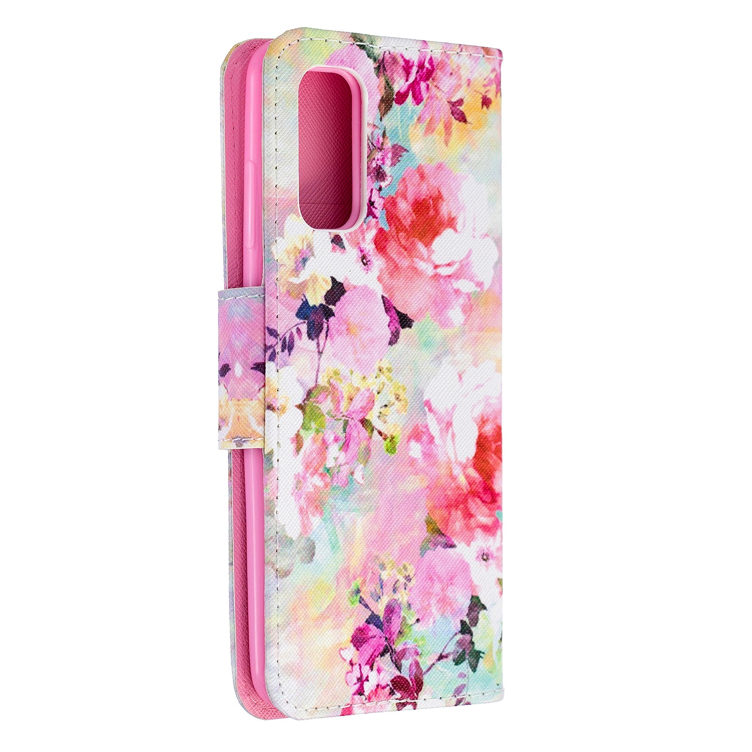 Pattern Printing Cross Texture Wallet Leather Stand Case for Samsung Galaxy S20 4G/S20 5G - Vivid Flowers