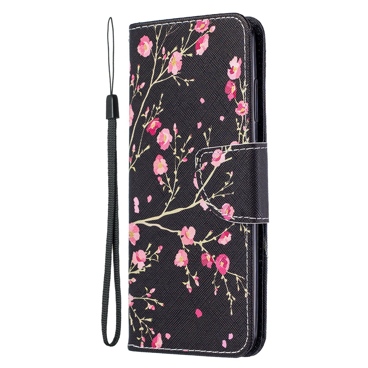 Pattern Printing Cross Texture Wallet Leather Stand Case for Samsung Galaxy S20 4G/S20 5G - Pink Flowers