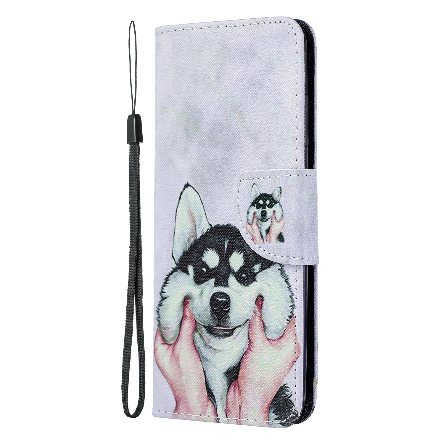 Pattern Printing Cross Texture Wallet Leather Stand Case for Samsung Galaxy S20 4G/S20 5G - Dog