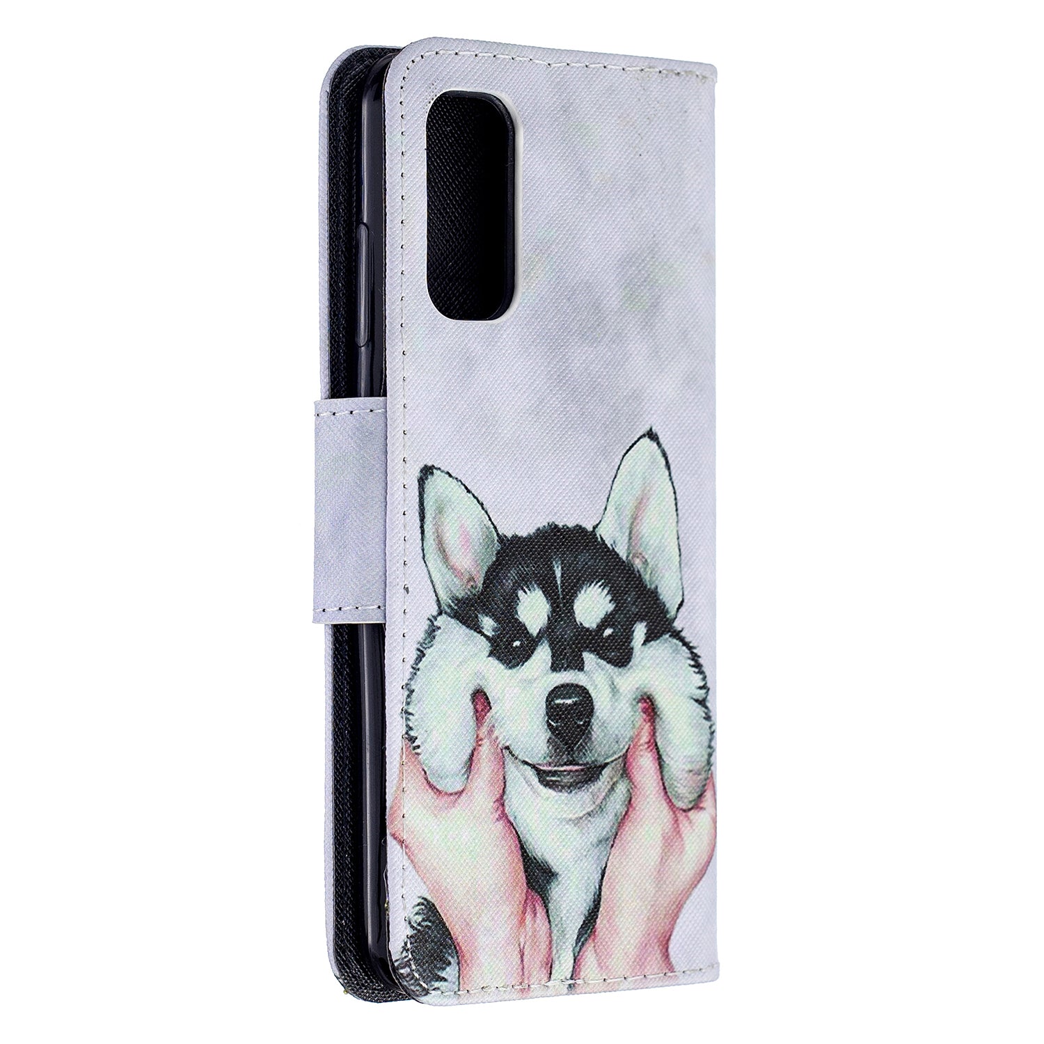 Pattern Printing Cross Texture Wallet Leather Stand Case for Samsung Galaxy S20 4G/S20 5G - Dog