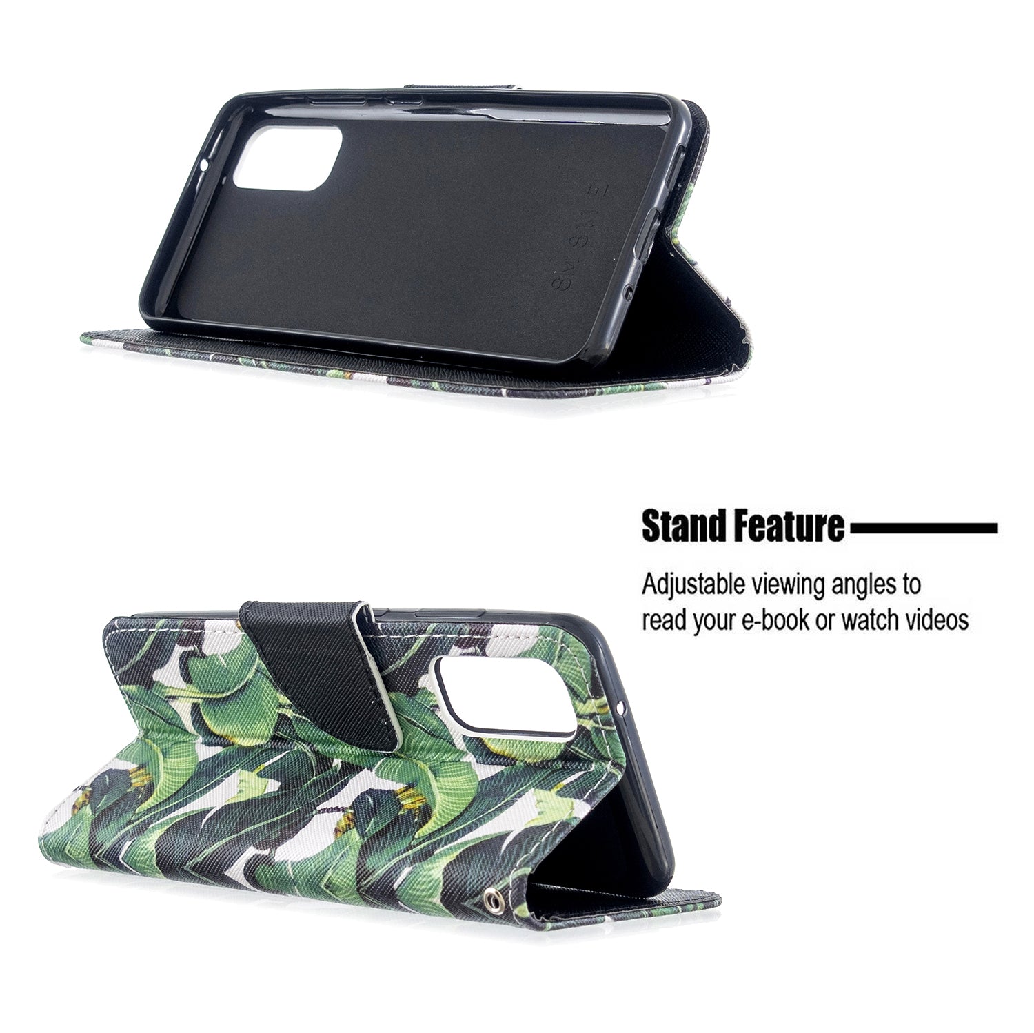 Pattern Printing Cross Texture Wallet Leather Stand Case for Samsung Galaxy S20 4G/S20 5G - Leaf Pattern