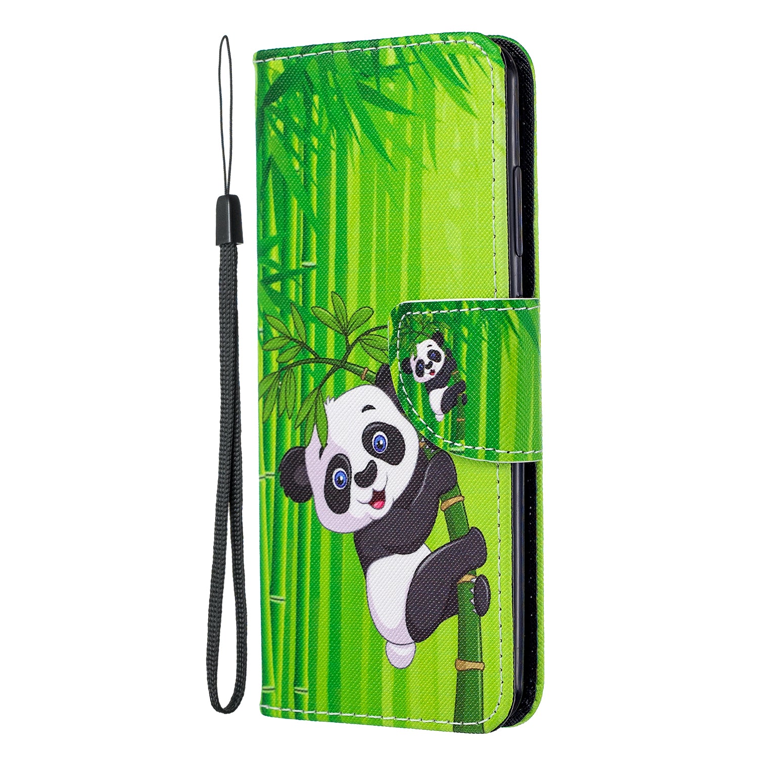 Pattern Printing Cross Texture Wallet Leather Stand Case for Samsung Galaxy S20 4G/S20 5G - Panda