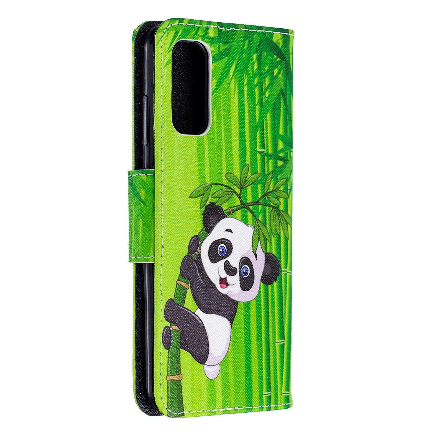 Pattern Printing Cross Texture Wallet Leather Stand Case for Samsung Galaxy S20 4G/S20 5G - Panda