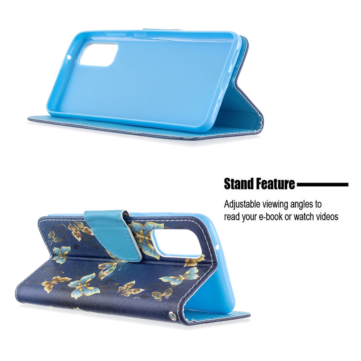 Pattern Printing Cross Texture Wallet Leather Stand Case for Samsung Galaxy S20 4G/S20 5G - Butterfly Pattern