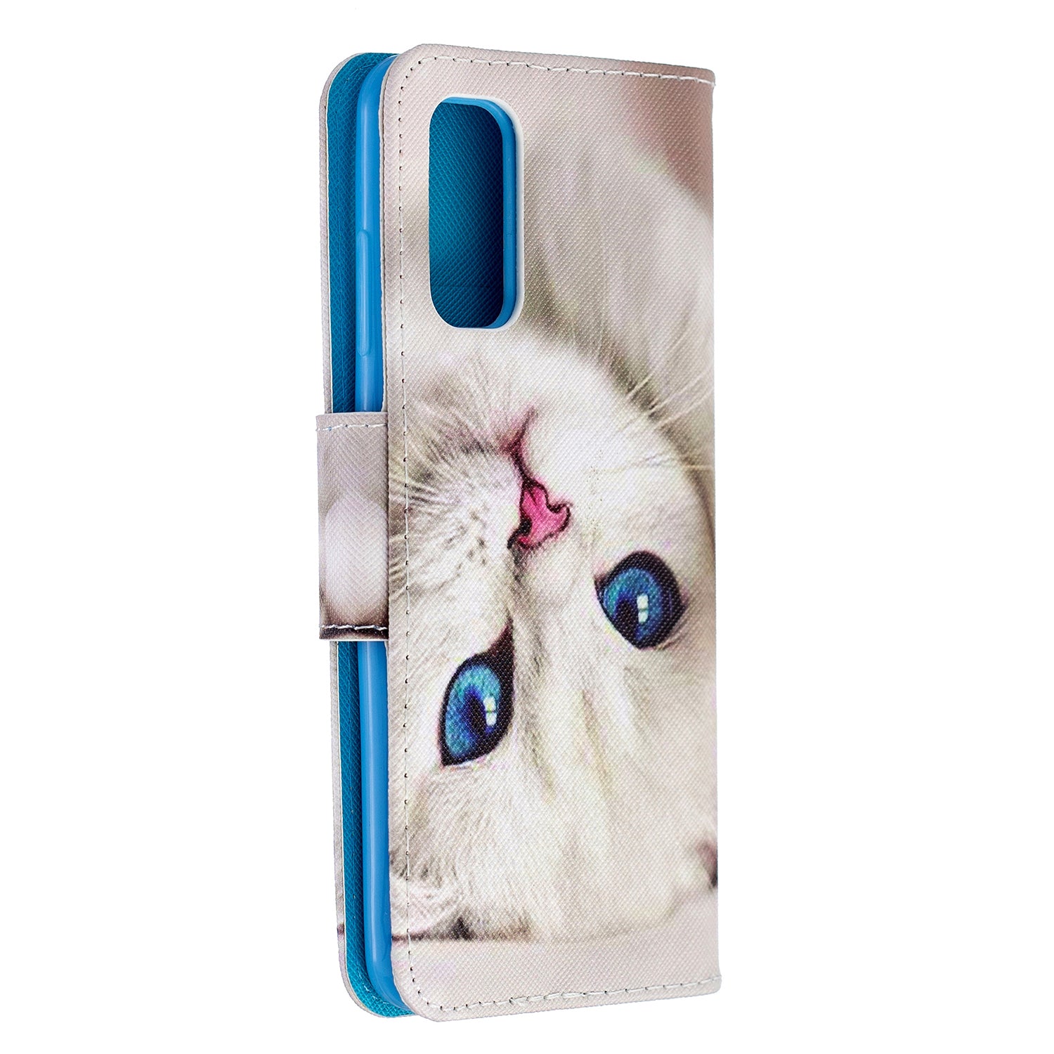 Pattern Printing Cross Texture Wallet Leather Stand Case for Samsung Galaxy S20 4G/S20 5G - Cat