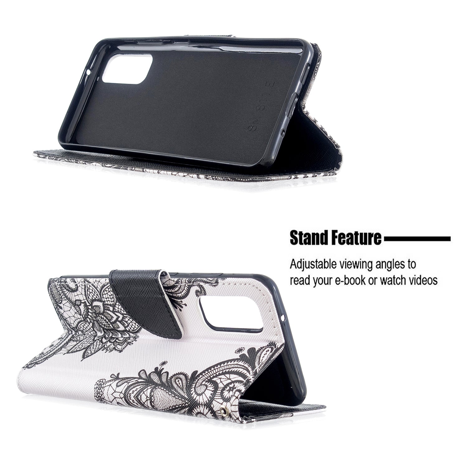 Pattern Printing Cross Texture Wallet Leather Stand Case for Samsung Galaxy S20 4G/S20 5G - Black Flower