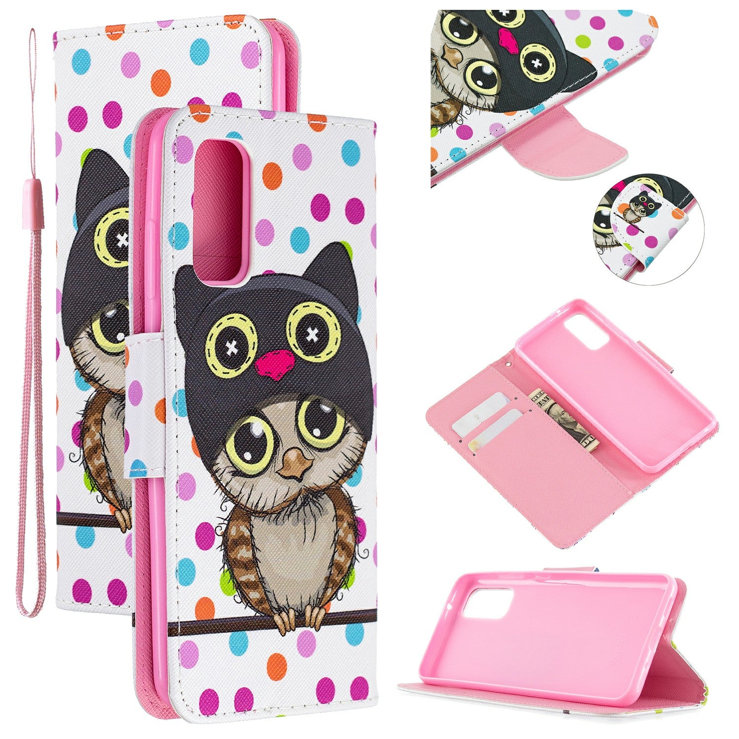 Pattern Printing Cross Texture Wallet Leather Stand Case for Samsung Galaxy S20 4G/S20 5G - Owl