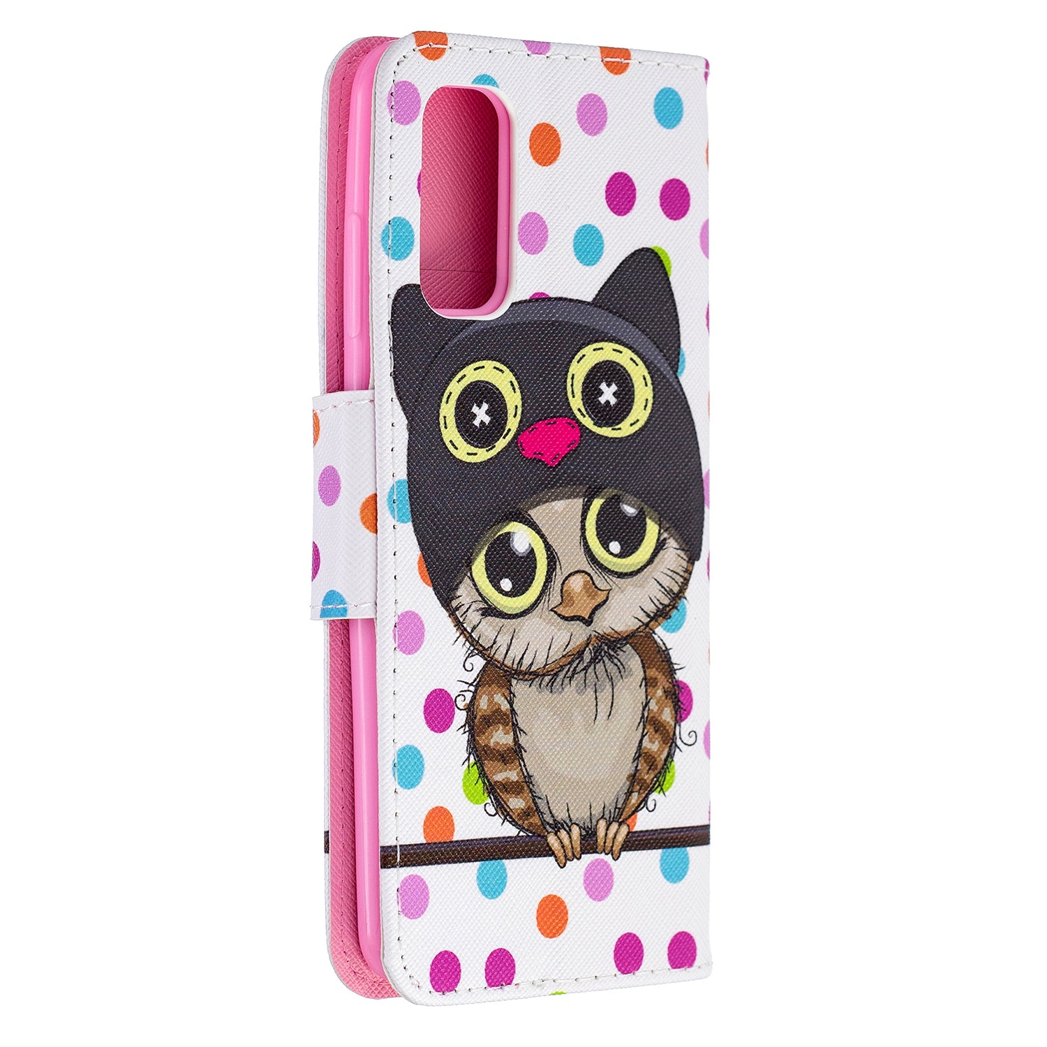 Pattern Printing Cross Texture Wallet Leather Stand Case for Samsung Galaxy S20 4G/S20 5G - Owl