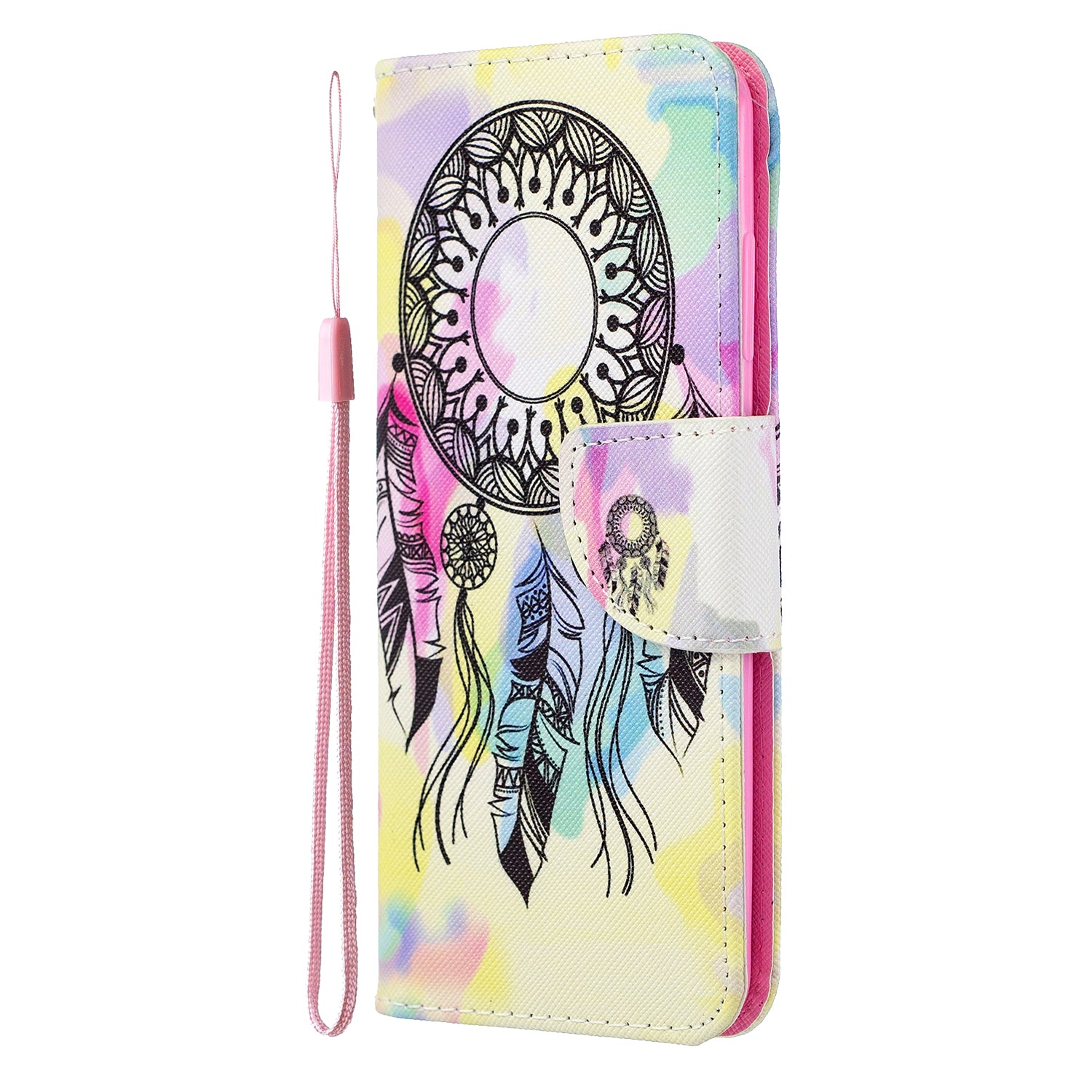 Pattern Printing Cross Texture Wallet Leather Stand Case for Samsung Galaxy S20 4G/S20 5G - Dream Catcher