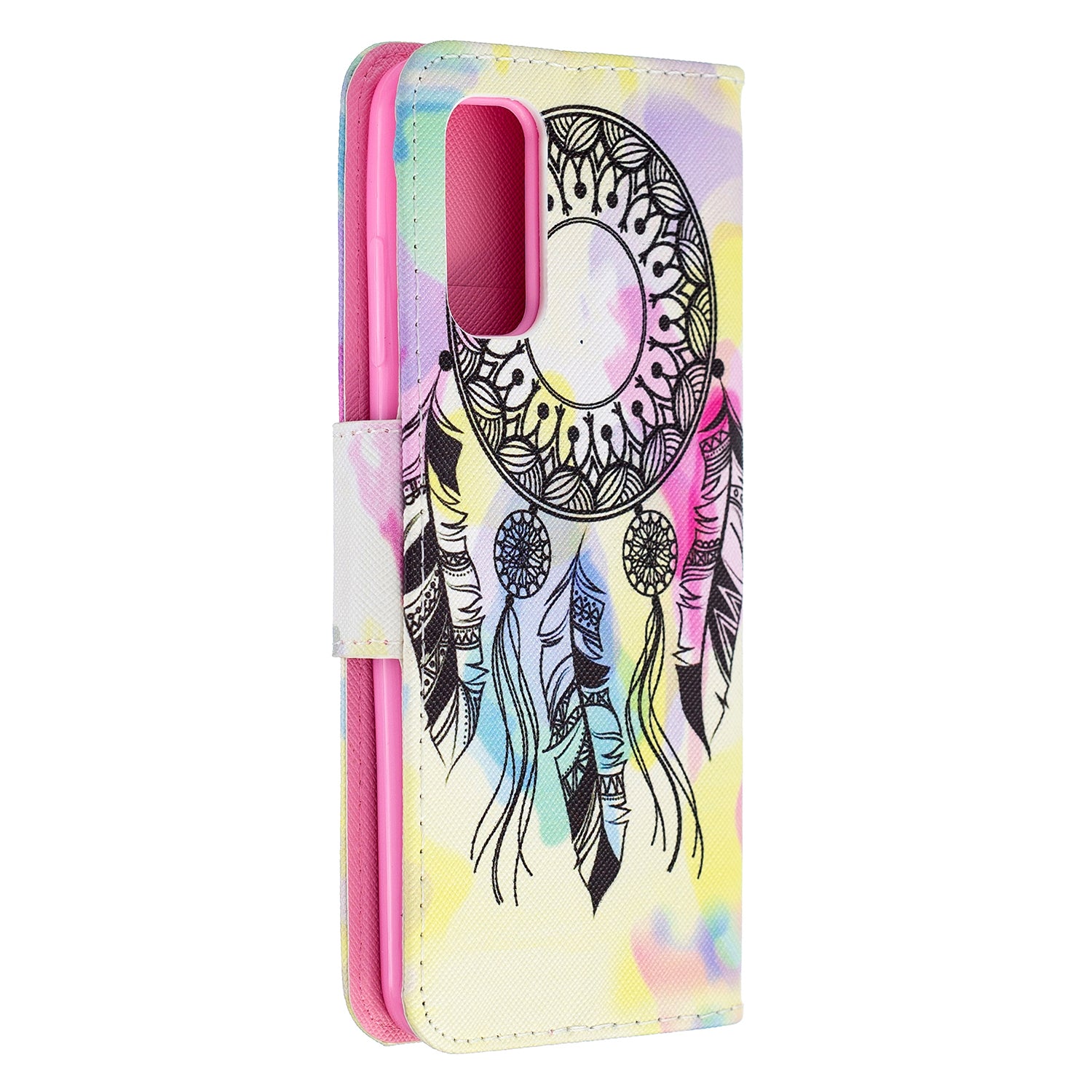 Pattern Printing Cross Texture Wallet Leather Stand Case for Samsung Galaxy S20 4G/S20 5G - Dream Catcher