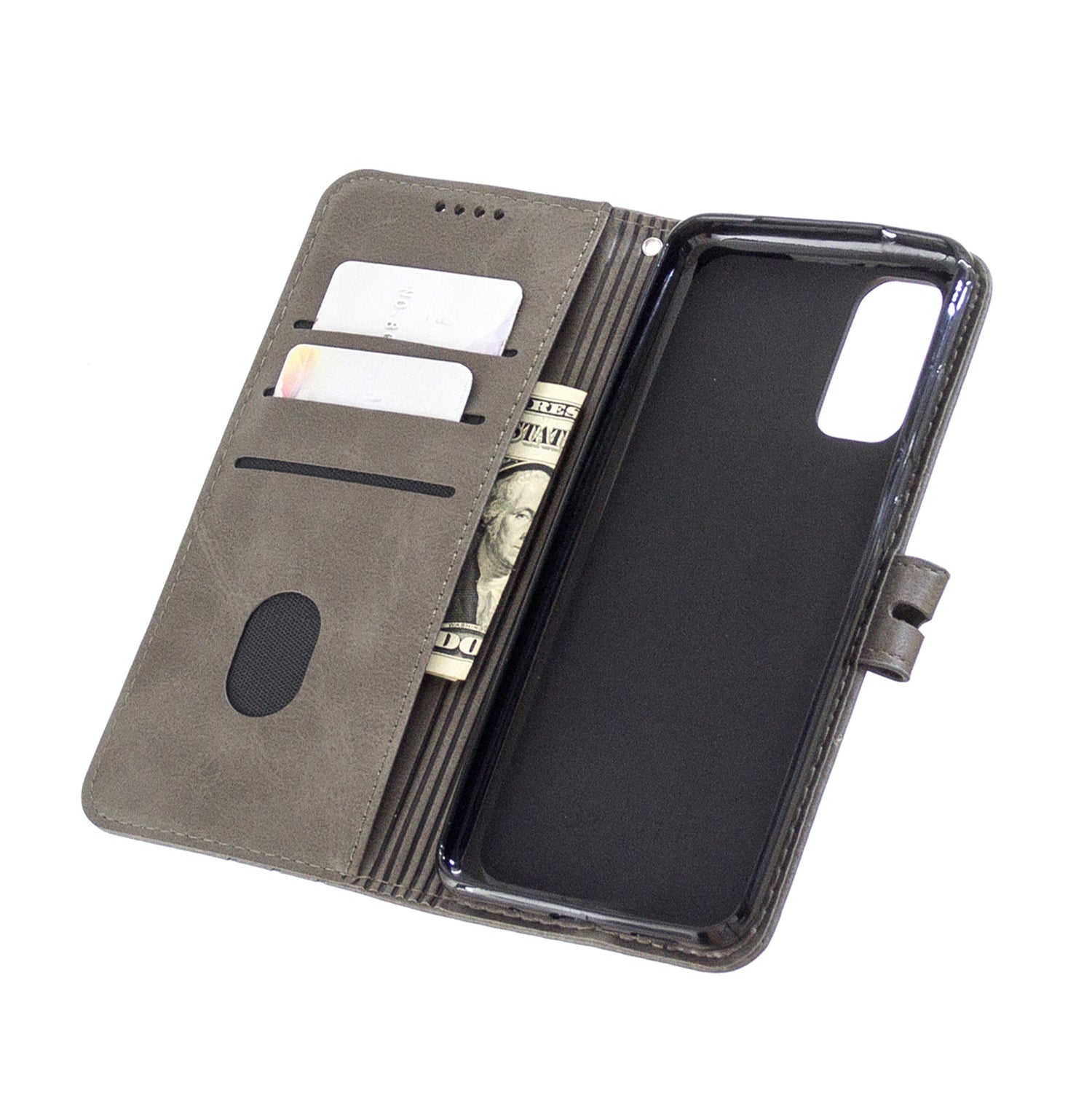 Wallet Leather Stand Phone Cover with Lanyard for Samsung Galaxy S20 4G/S20 5G - Grey