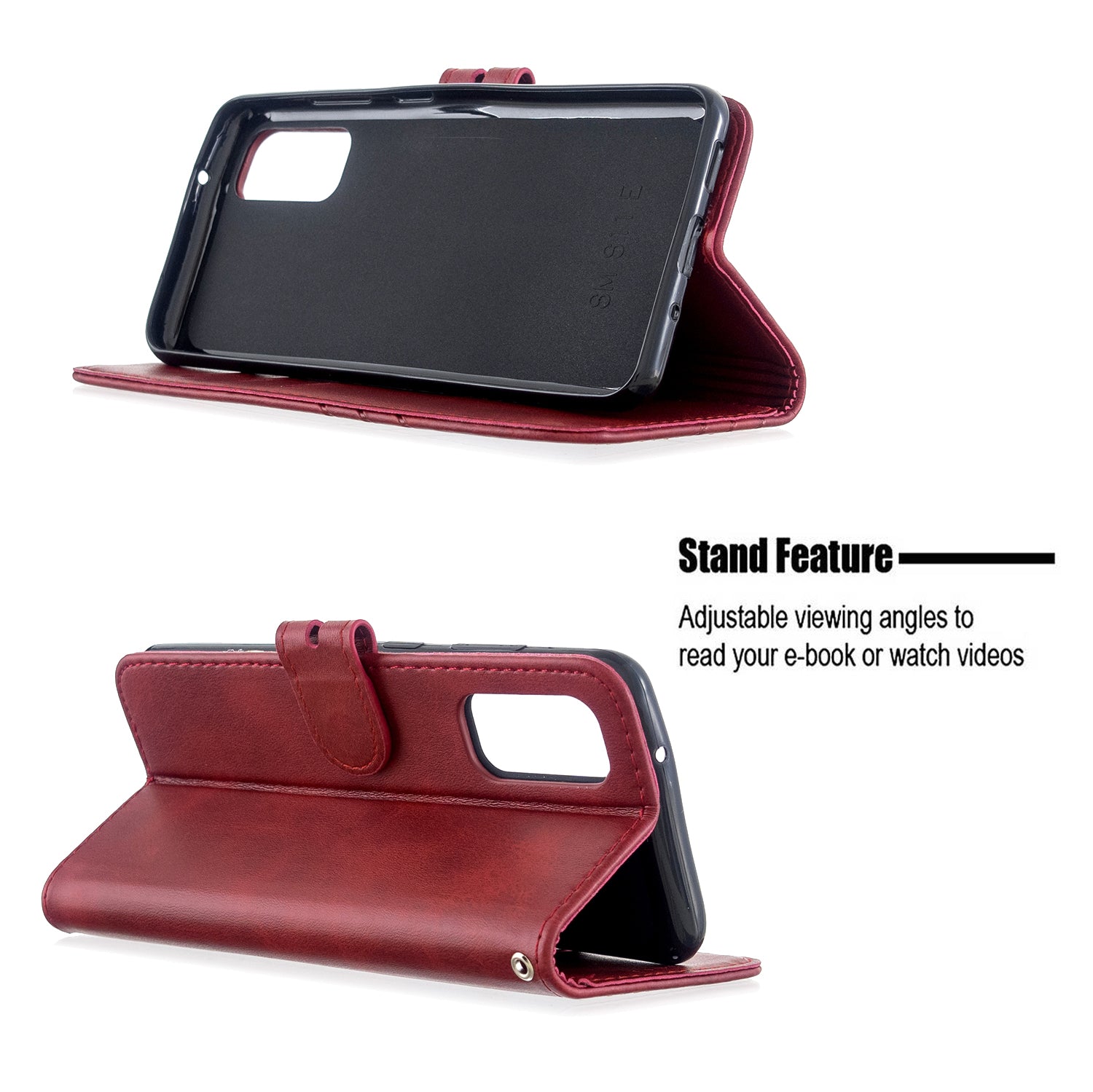 Wallet Leather Stand Phone Cover with Lanyard for Samsung Galaxy S20 4G/S20 5G - Red