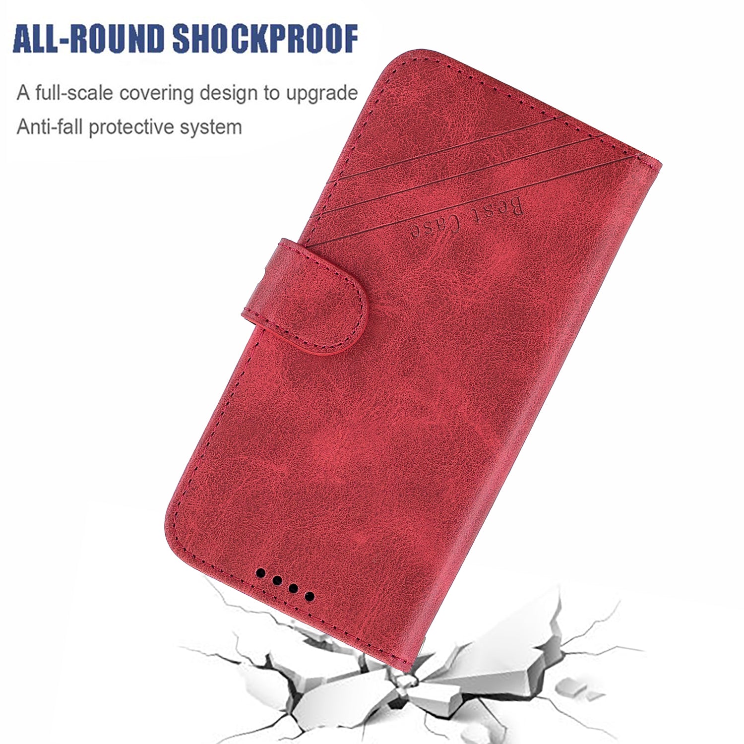 Wallet Leather Stand Phone Cover with Lanyard for Samsung Galaxy S20 4G/S20 5G - Red