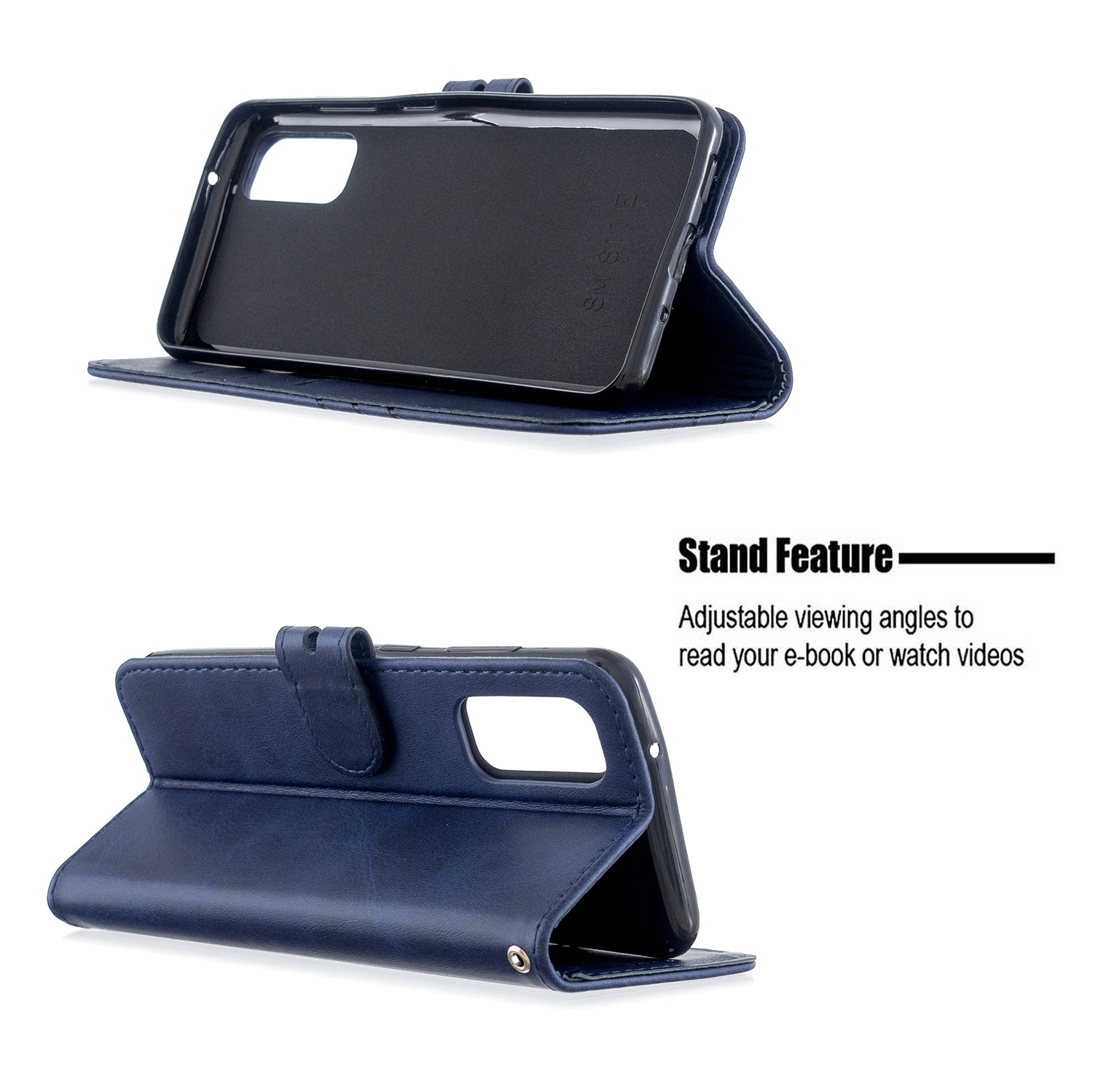 Wallet Leather Stand Phone Cover with Lanyard for Samsung Galaxy S20 4G/S20 5G - Blue