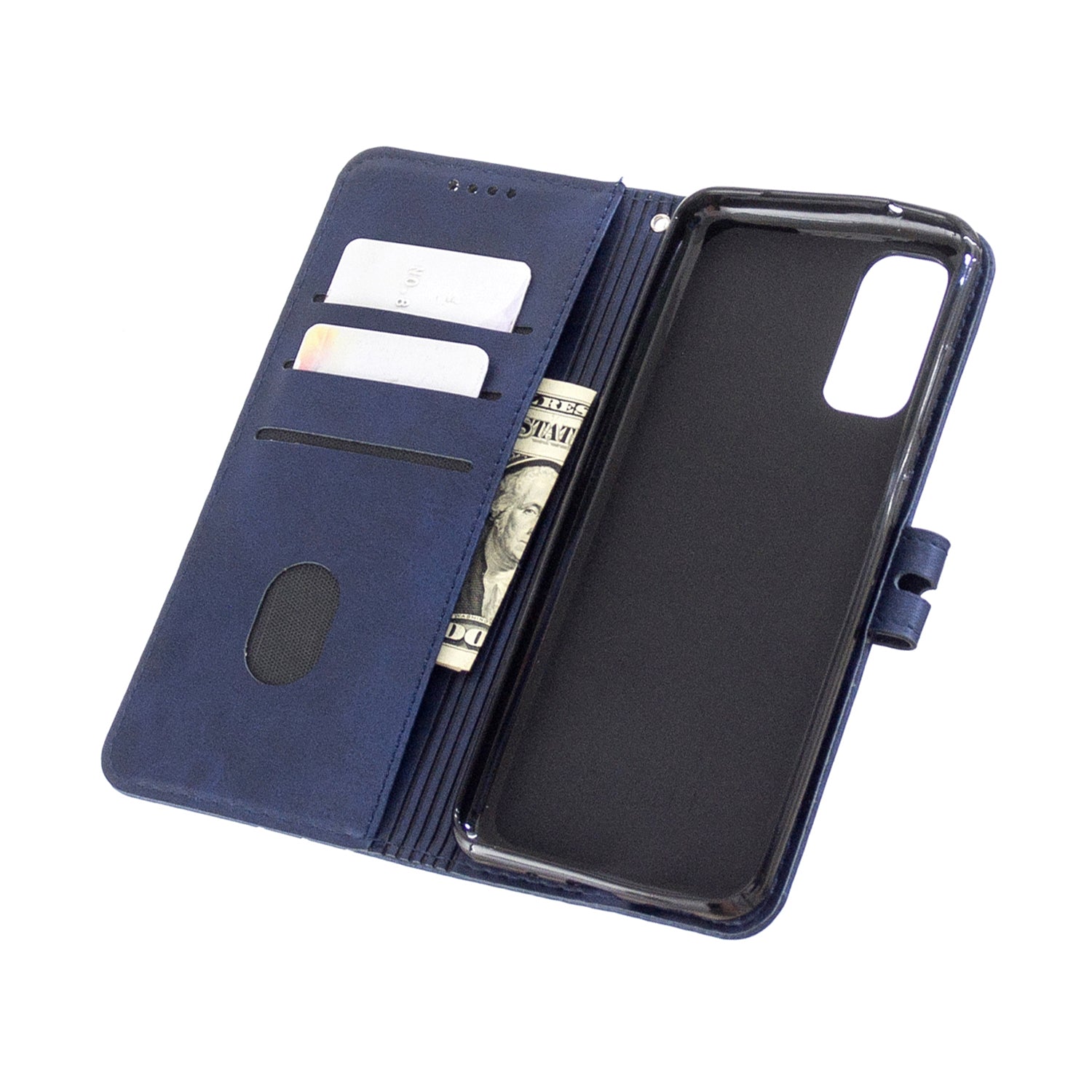 Wallet Leather Stand Phone Cover with Lanyard for Samsung Galaxy S20 4G/S20 5G - Blue