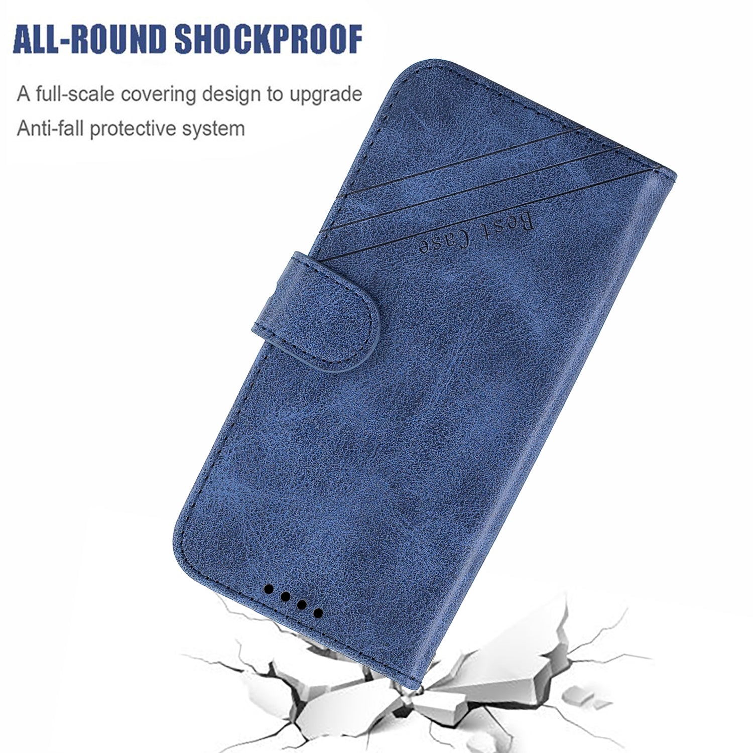 Wallet Leather Stand Phone Cover with Lanyard for Samsung Galaxy S20 4G/S20 5G - Blue