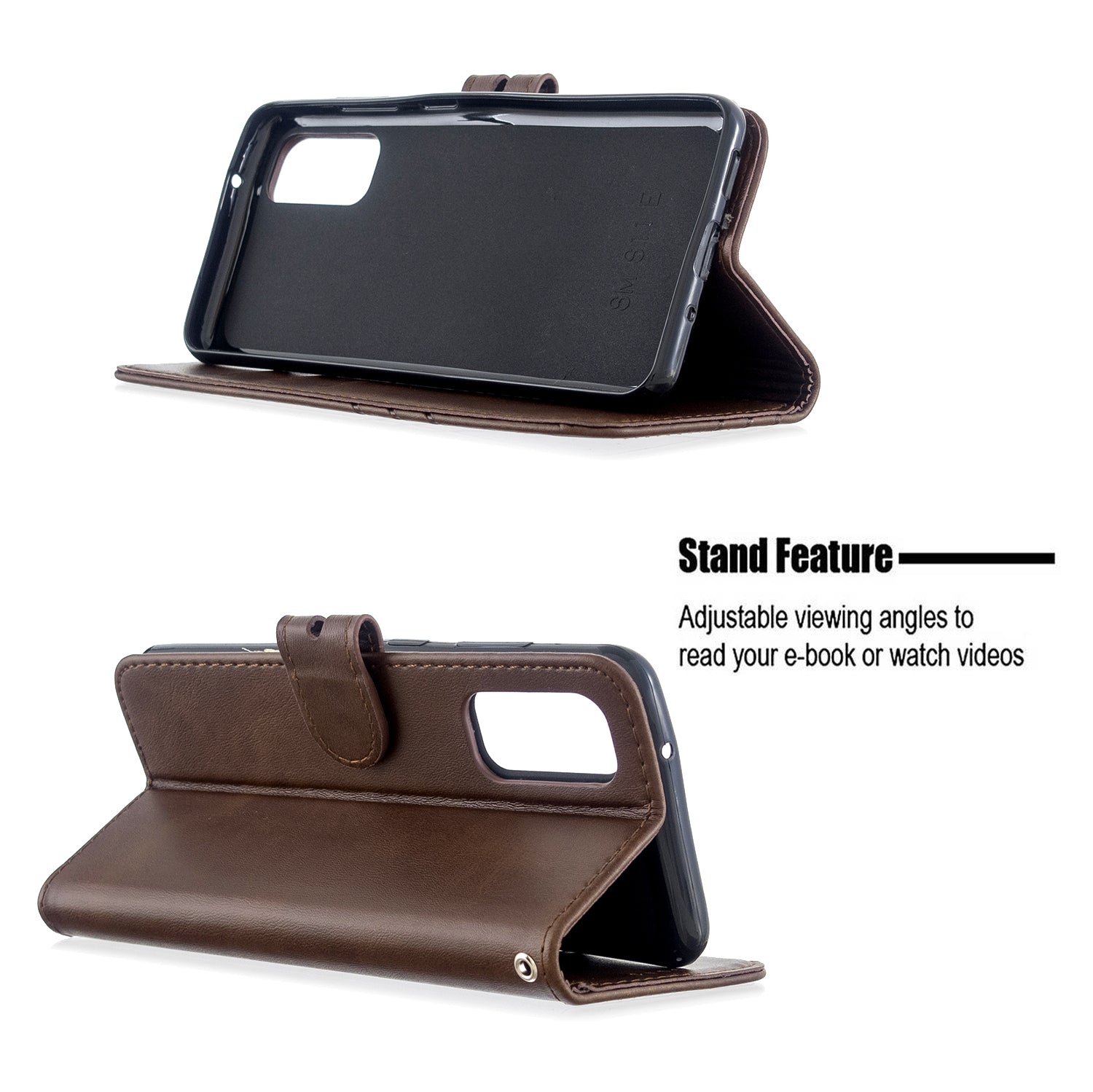 Wallet Leather Stand Phone Cover with Lanyard for Samsung Galaxy S20 4G/S20 5G - Coffee