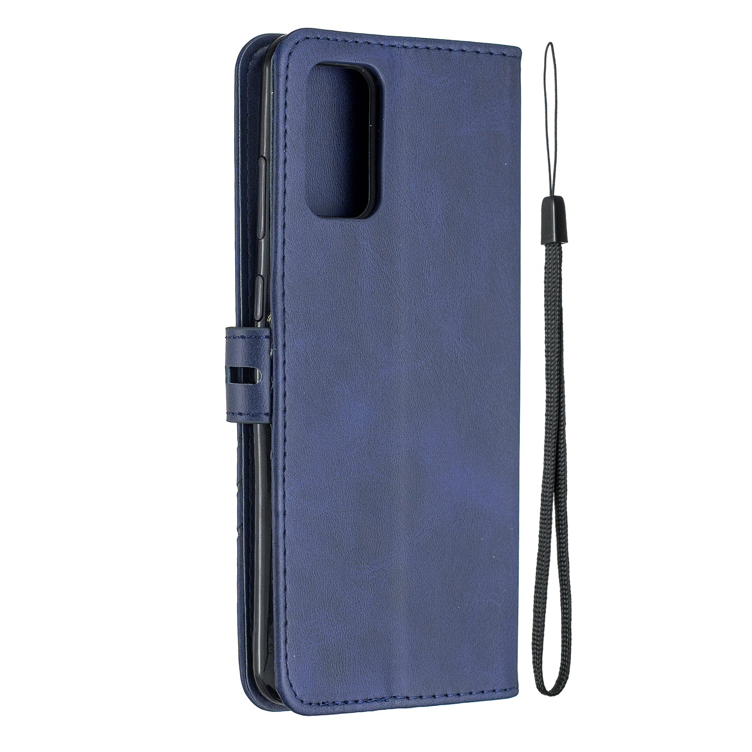 Wallet Leather Stand Phone Cover with Lanyard for Samsung Galaxy S20 Plus - Blue