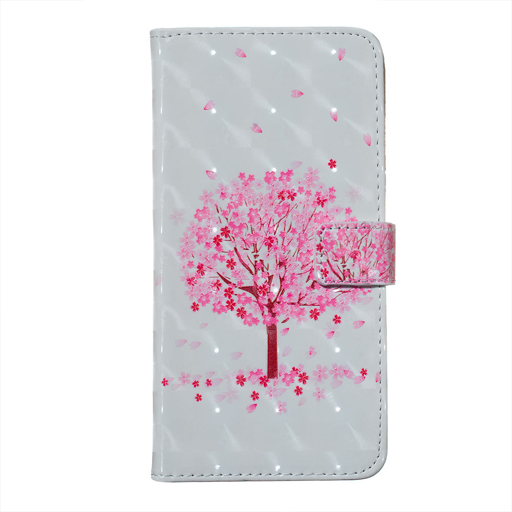 3D Colored Carving Pattern Printing Wallet Leather Shell for Samsung Galaxy S20 Plus/S20 Plus 5G - Blooming Tree