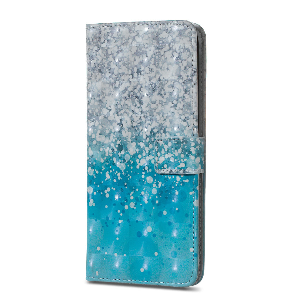 3D Colored Carving Pattern Printing Wallet Leather Shell for Samsung Galaxy S20 Plus/S20 Plus 5G - Bead