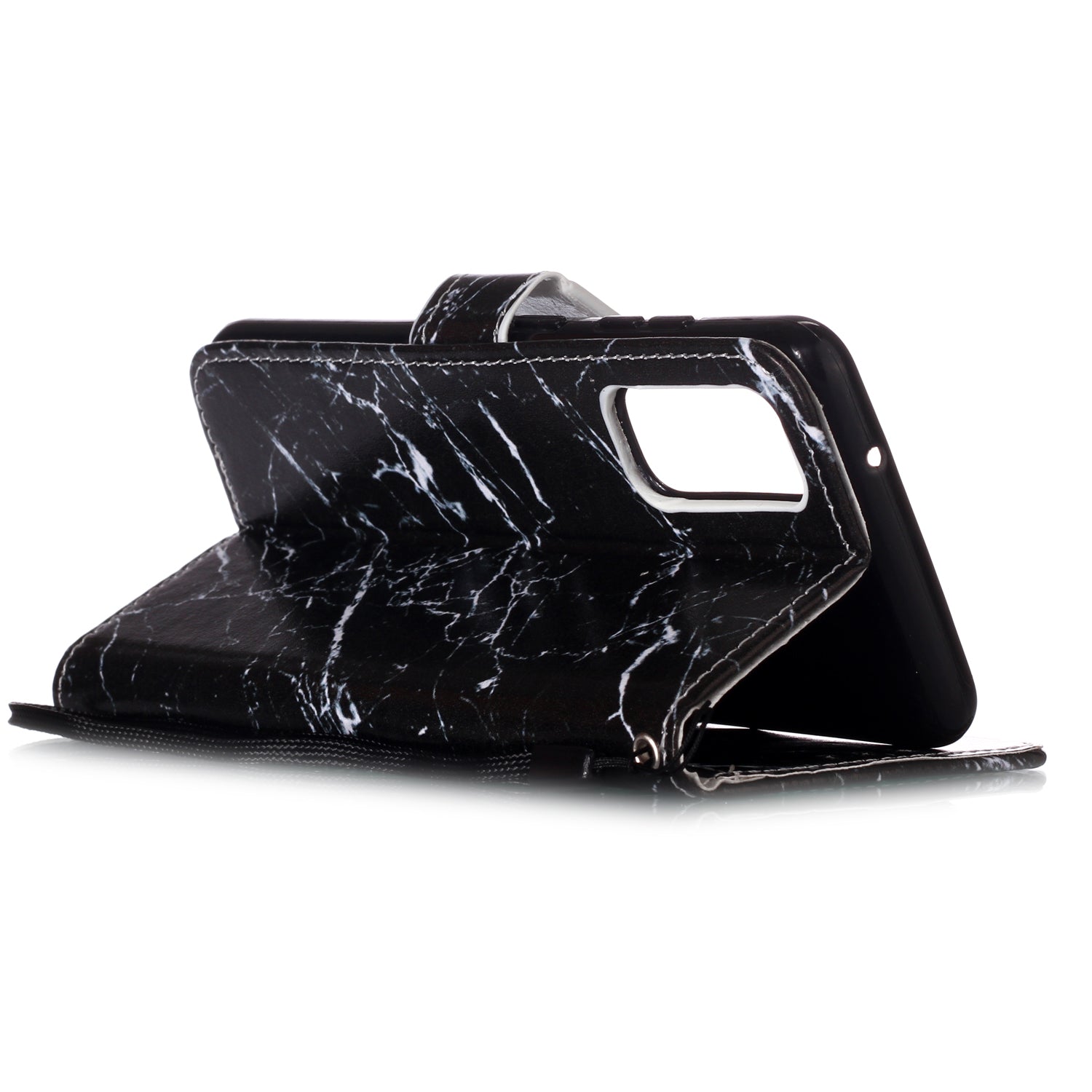 New Pattern Printing Leather Wallet Stand Phone Case for Samsung Galaxy S20 4G/S20 5G - Black Marble Grain