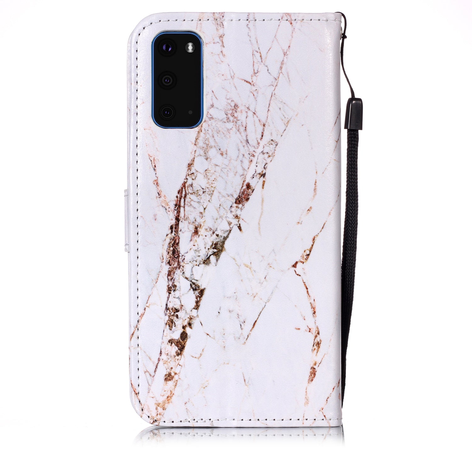 New Pattern Printing Leather Wallet Stand Phone Case for Samsung Galaxy S20 4G/S20 5G - Brown Marble Grain