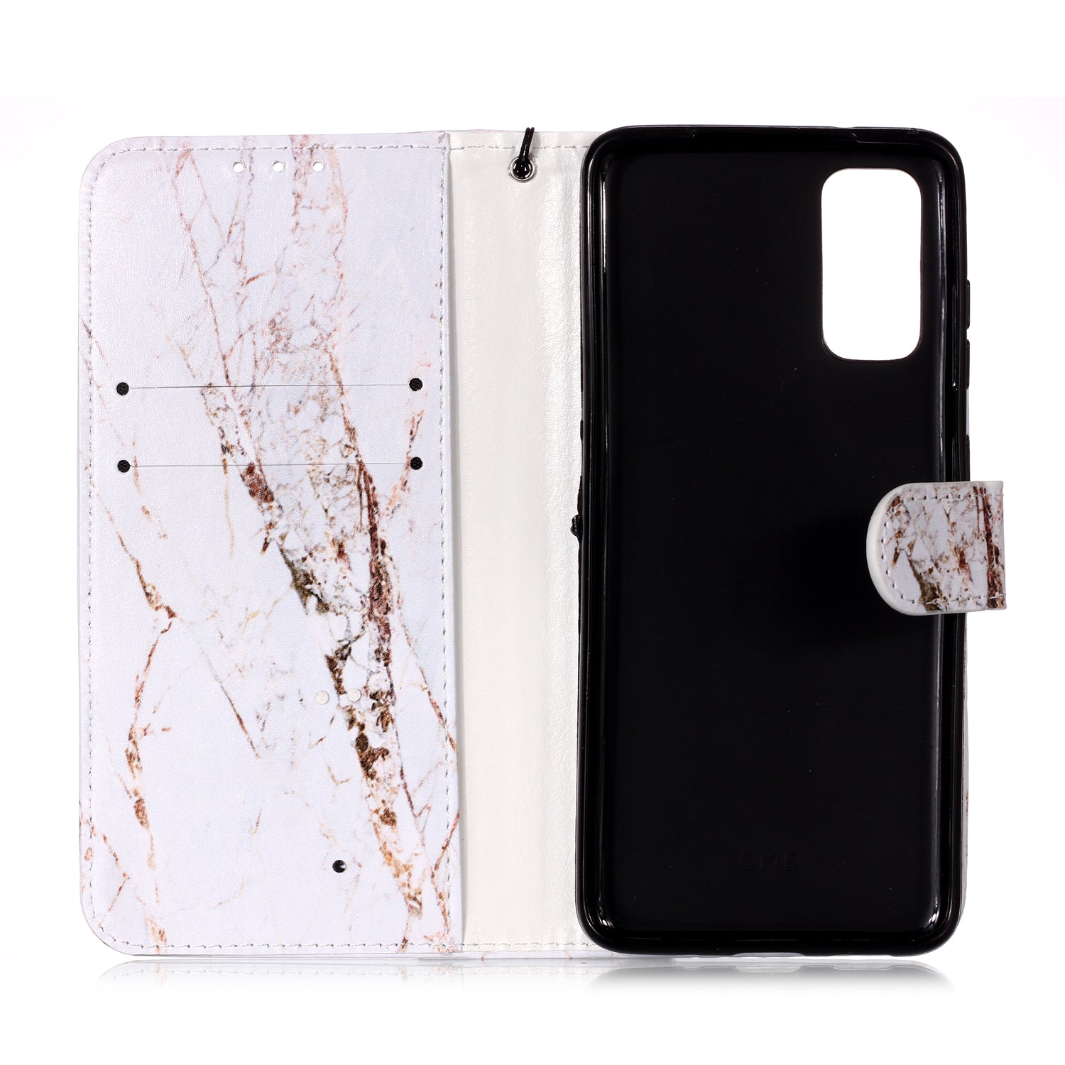 New Pattern Printing Leather Wallet Stand Phone Case for Samsung Galaxy S20 4G/S20 5G - Brown Marble Grain