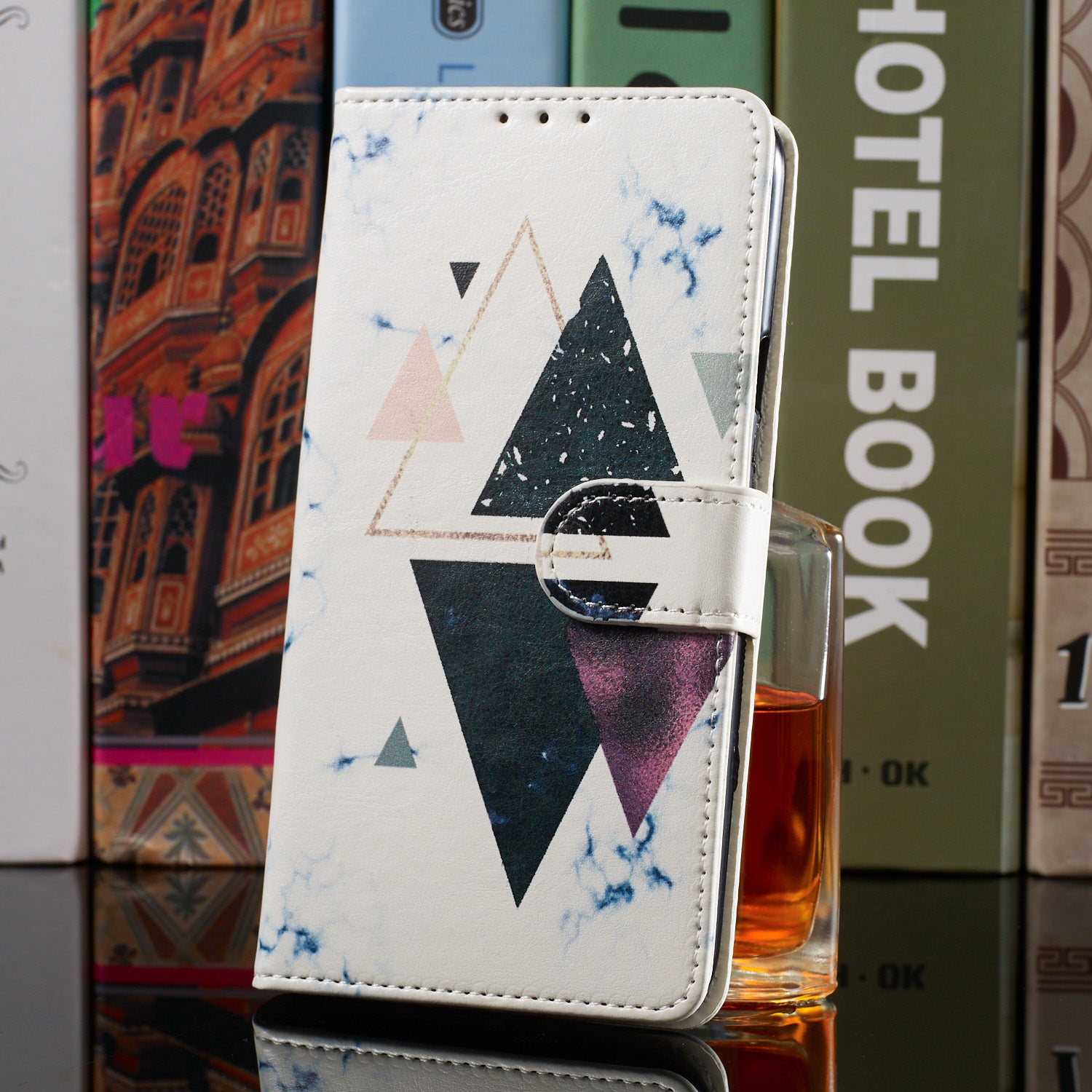 New Pattern Printing Leather Wallet Stand Phone Case for Samsung Galaxy S20 4G/S20 5G - Triangle Pattern