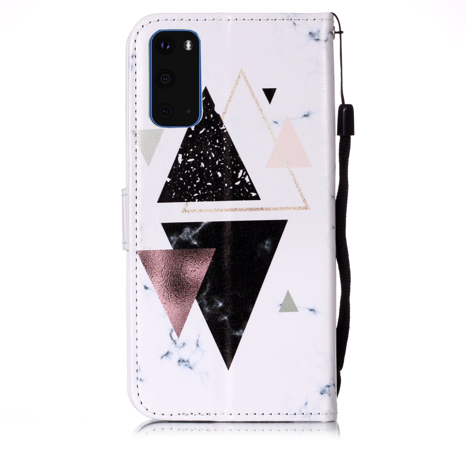 New Pattern Printing Leather Wallet Stand Phone Case for Samsung Galaxy S20 4G/S20 5G - Triangle Pattern