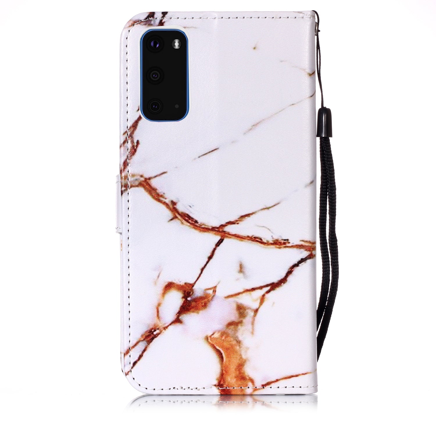 New Pattern Printing Leather Wallet Stand Phone Case for Samsung Galaxy S20 4G/S20 5G - Stone Grain