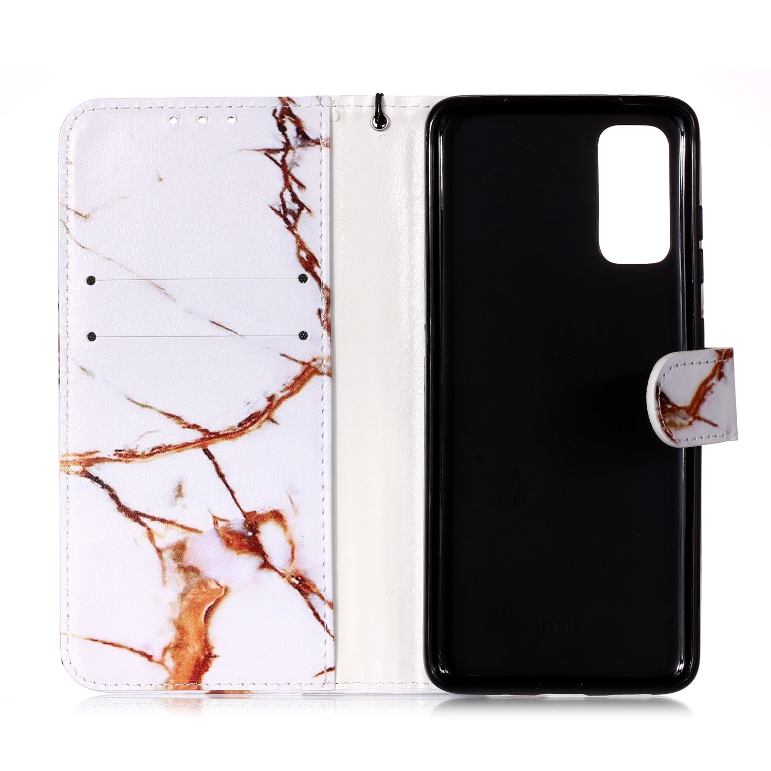 New Pattern Printing Leather Wallet Stand Phone Case for Samsung Galaxy S20 4G/S20 5G - Stone Grain