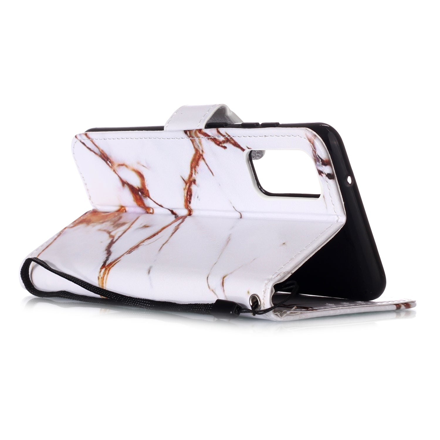 New Pattern Printing Leather Wallet Stand Phone Case for Samsung Galaxy S20 4G/S20 5G - Stone Grain