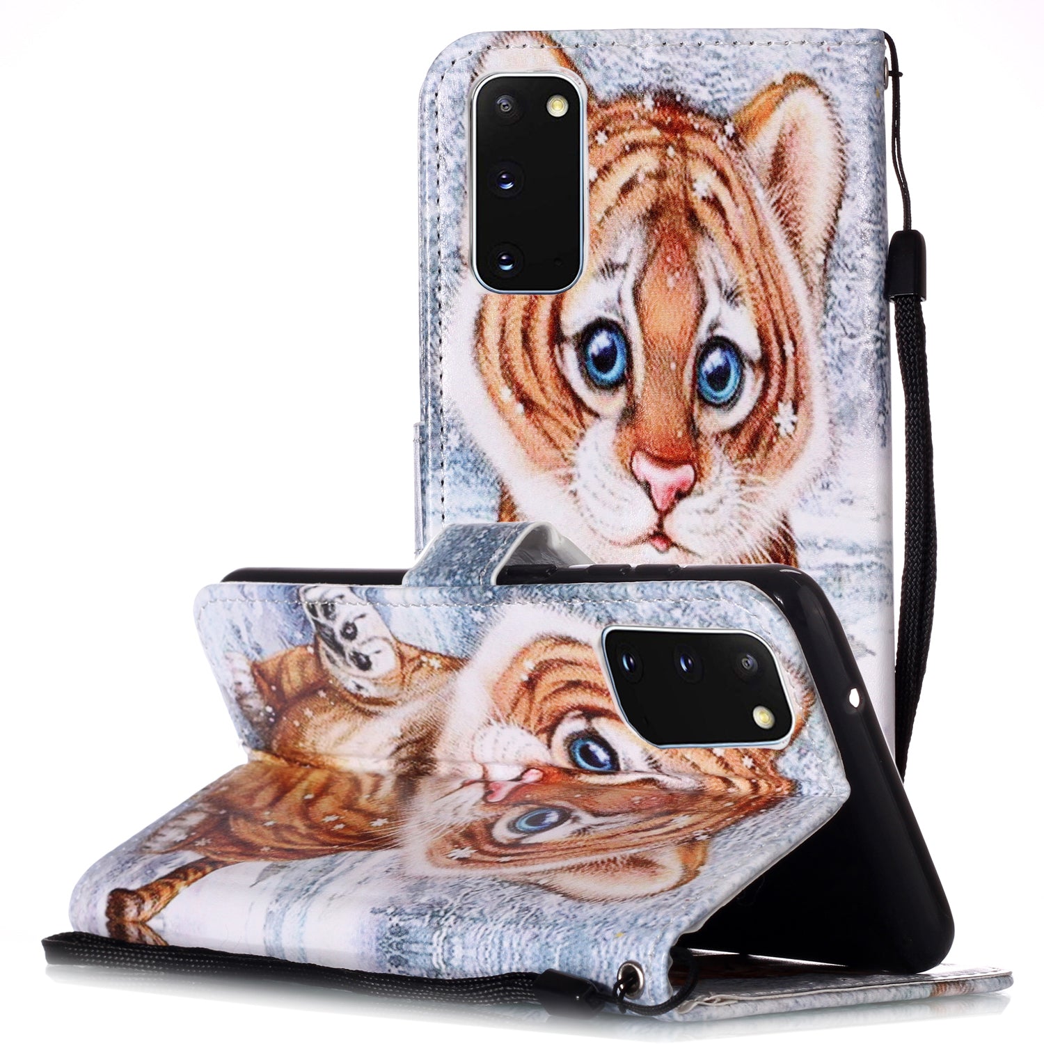 New Pattern Printing Leather Wallet Stand Phone Case for Samsung Galaxy S20 4G/S20 5G - Little Tiger