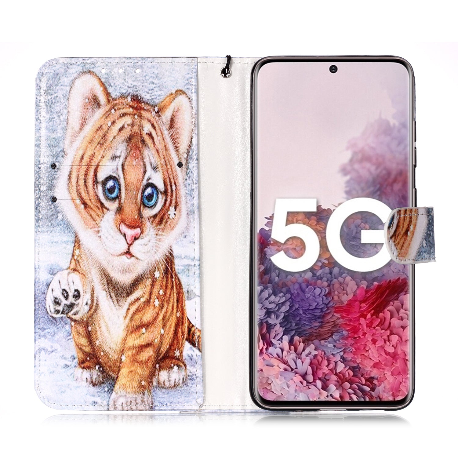 New Pattern Printing Leather Wallet Stand Phone Case for Samsung Galaxy S20 4G/S20 5G - Little Tiger