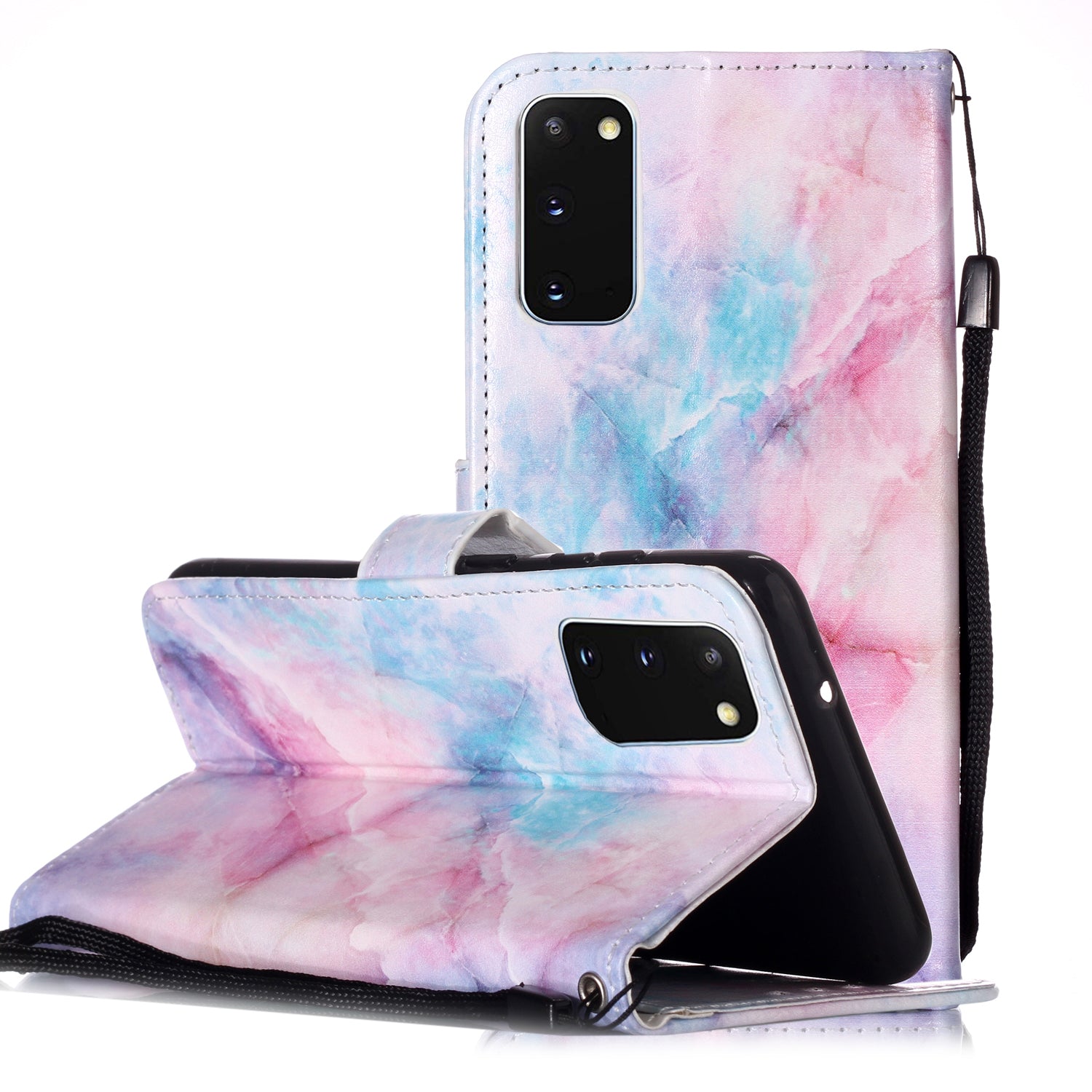 New Pattern Printing Leather Wallet Stand Phone Case for Samsung Galaxy S20 4G/S20 5G - Color Marble Grain