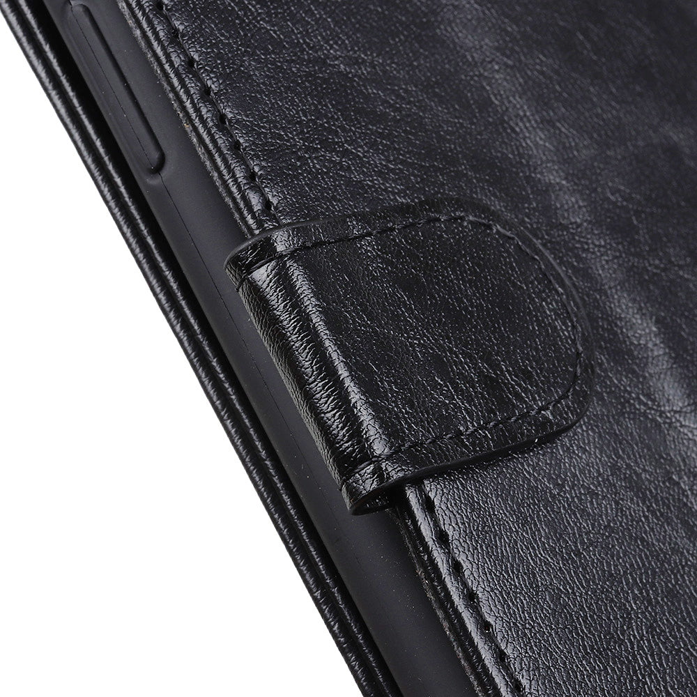 Crazy Horse Skin Leather Phone Case for Samsung Galaxy S20 Plus - Black