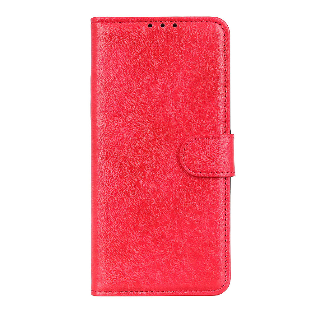 Crazy Horse Skin Leather Phone Case for Samsung Galaxy S20 Plus - Red