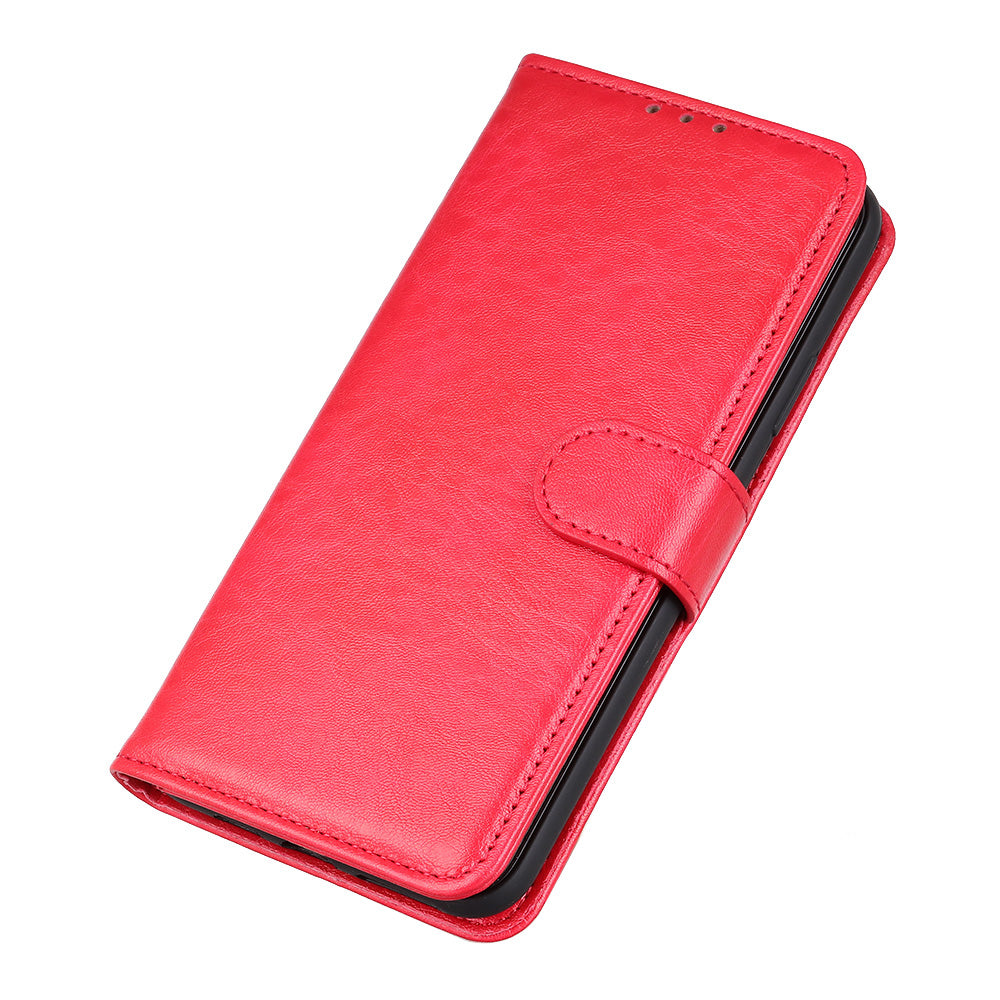 Crazy Horse Skin Leather Phone Case for Samsung Galaxy S20 Plus - Red