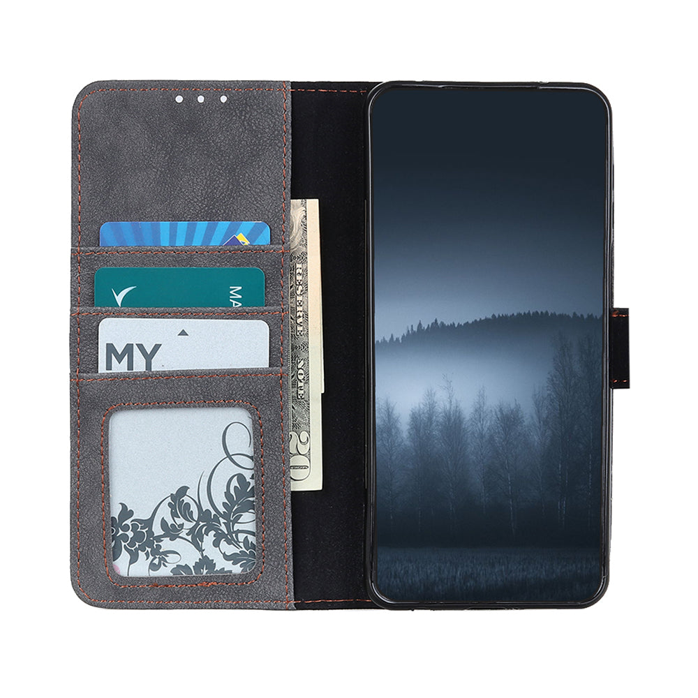 KHAZNEH Vintage Style Leather Wallet Stand Phone Cover for Samsung Galaxy S20 4G/S20 5G - Black