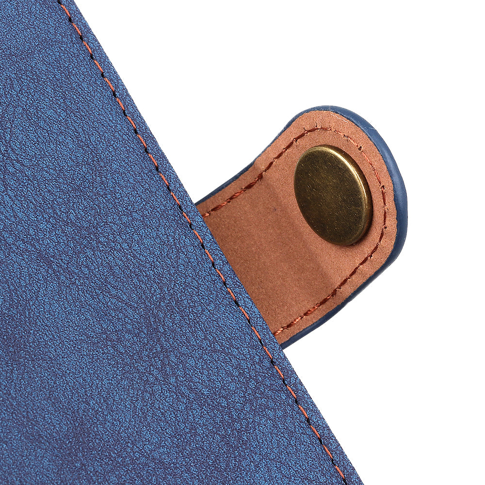 KHAZNEH Vintage Style Leather Wallet Stand Phone Cover for Samsung Galaxy S20 4G/S20 5G - Blue