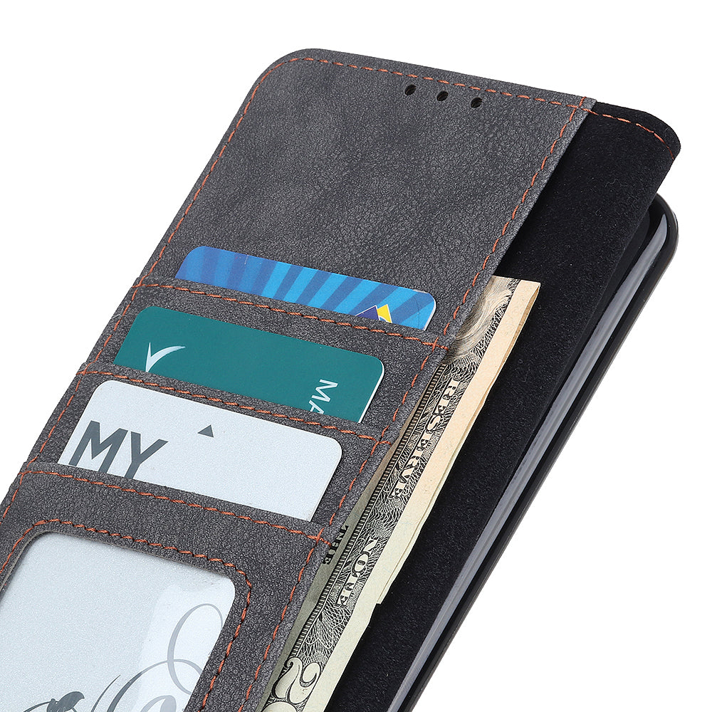 KHAZHEN Vantage Textured Wallet Leather Phone Case for Samsung Galaxy S20 Ultra - Black