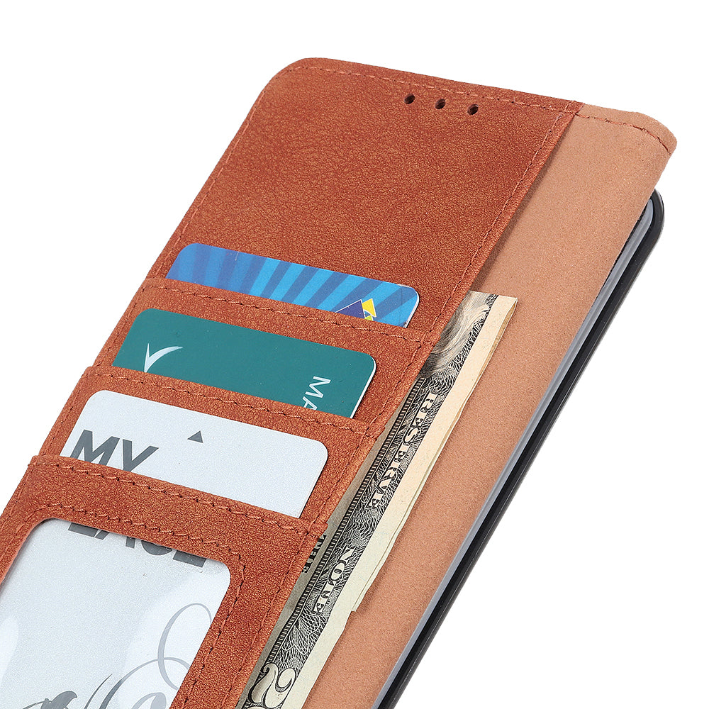 KHAZHEN Vantage Textured Wallet Leather Phone Case for Samsung Galaxy S20 Ultra - Brown