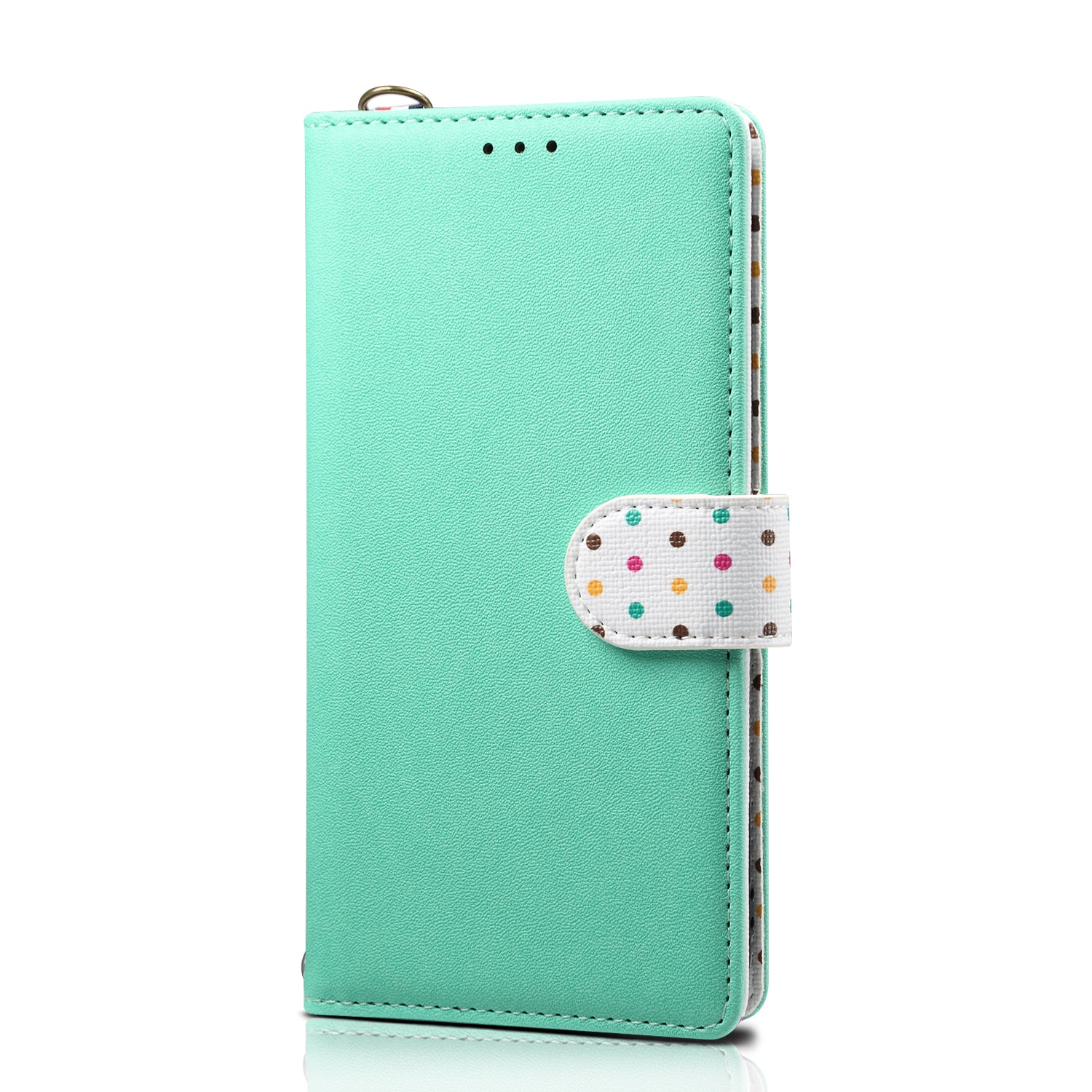 Retro Dots Decor Leather Phone Cover Shell with Lanyard for Samsung Galaxy S20 Plus / S20 Plus 5G - Green