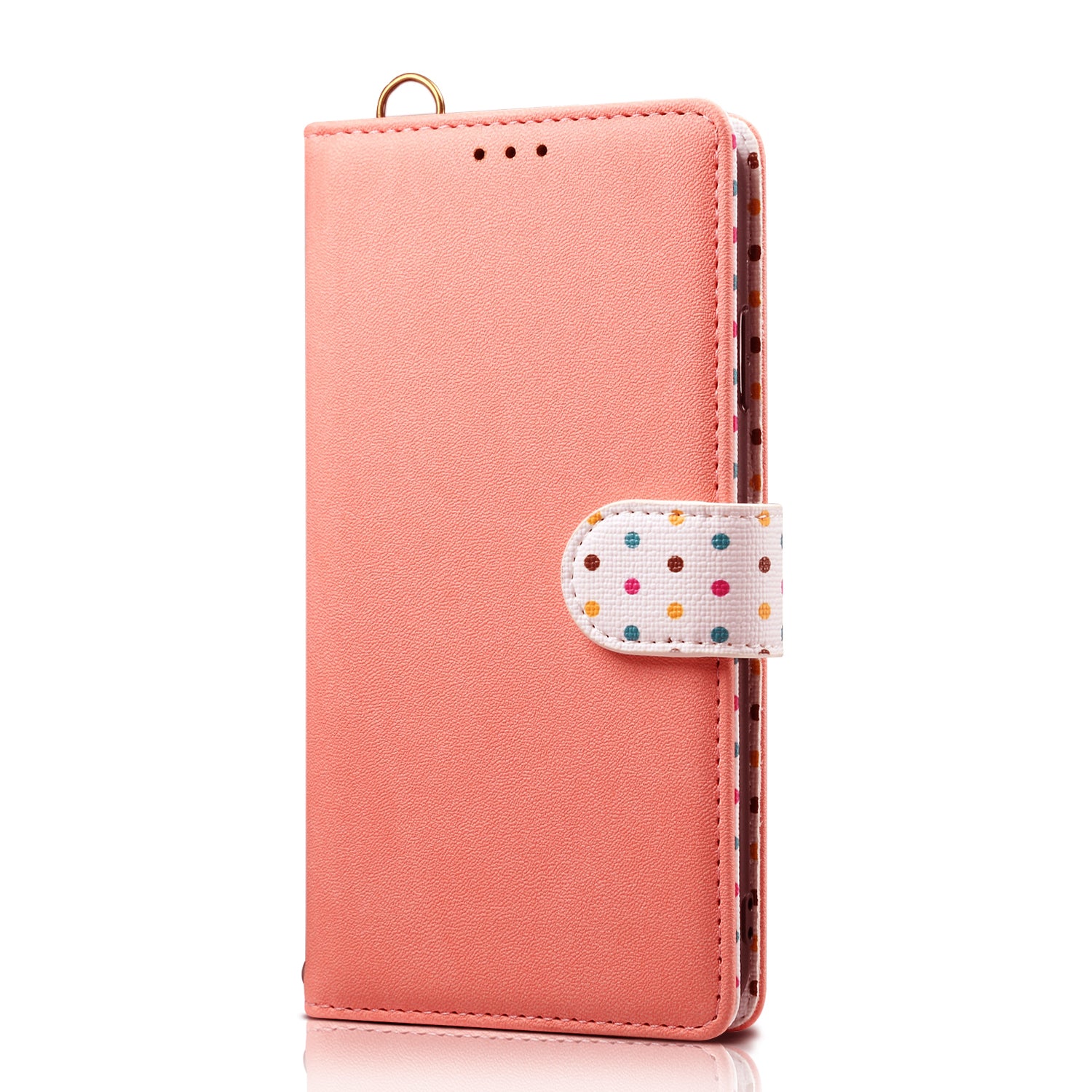 Polk Dots Style Wallet Stand Flip Leather Phone Shell for Samsung Galaxy S20 Ultra - Orange