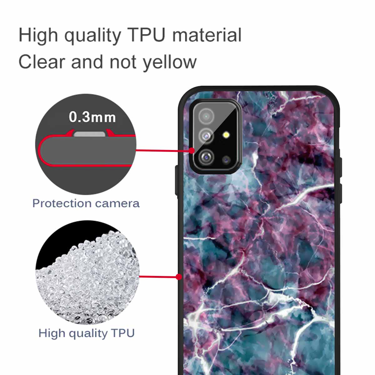 Matte Pattern Printing TPU Back Case for Samsung Galaxy S20 Plus - Marble Pattern