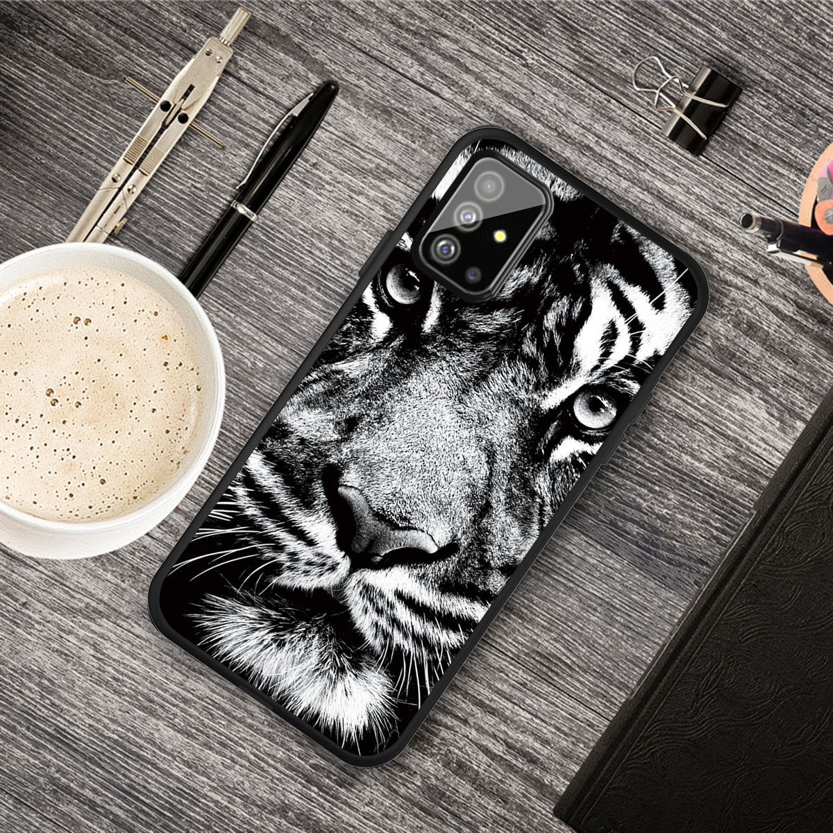 Matte Pattern Printing TPU Back Case for Samsung Galaxy S20 Plus - Tiger Face