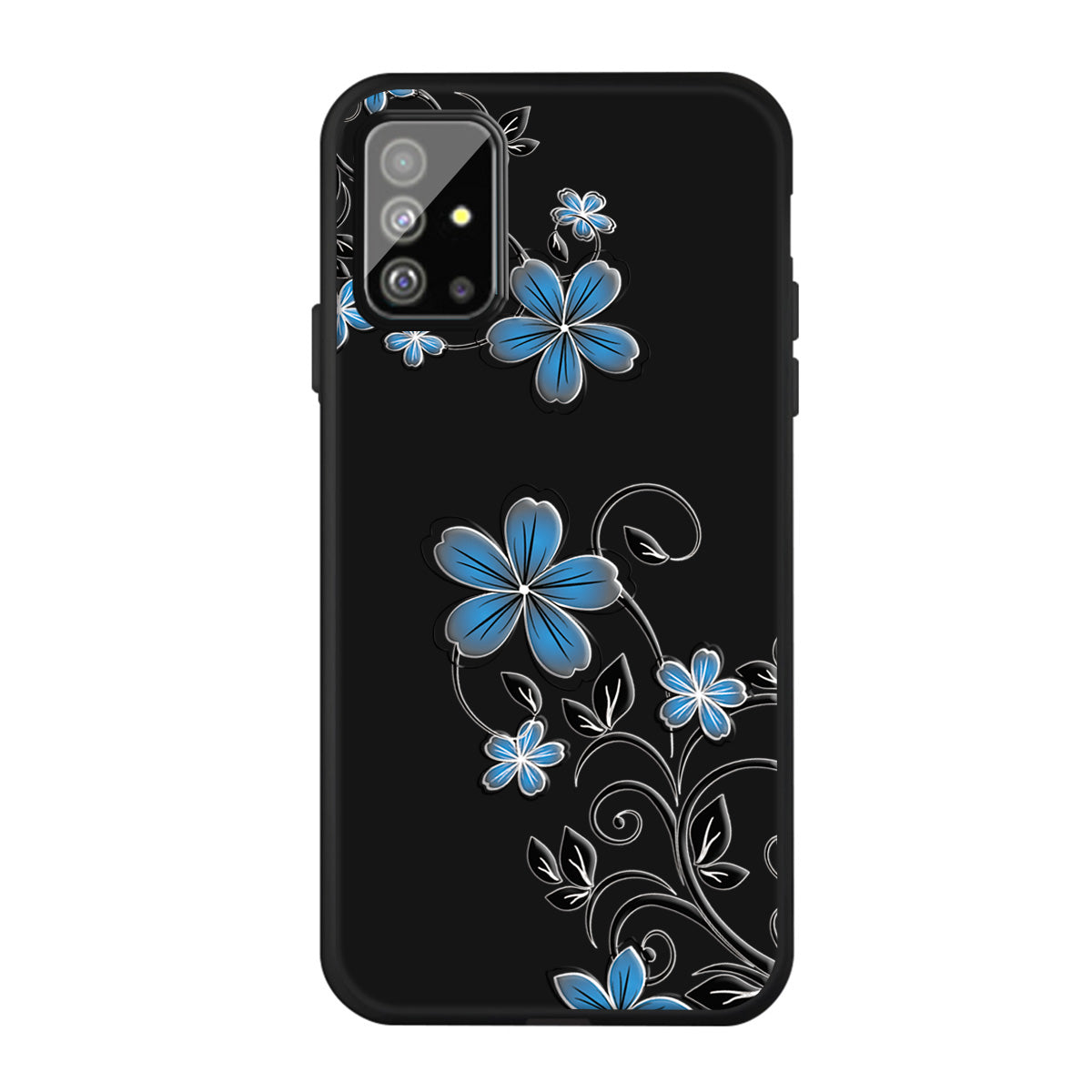 Matte Pattern Printing TPU Back Case for Samsung Galaxy S20 Plus - Blue Flowers