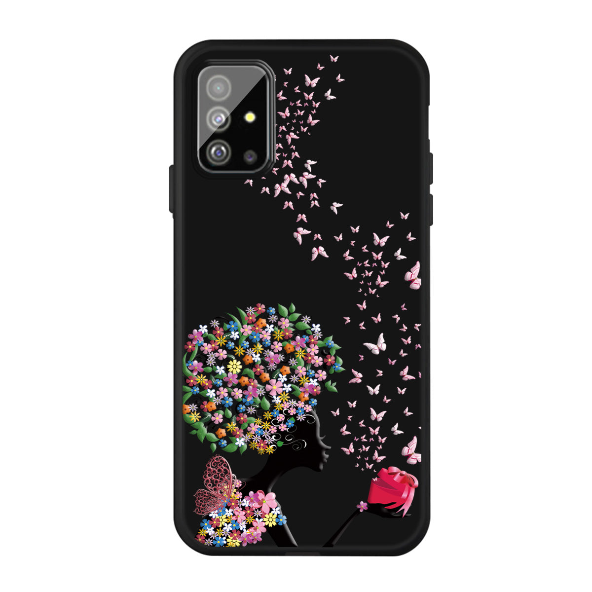 Matte Pattern Printing TPU Back Case for Samsung Galaxy S20 Plus - Color Flower and Butterflies